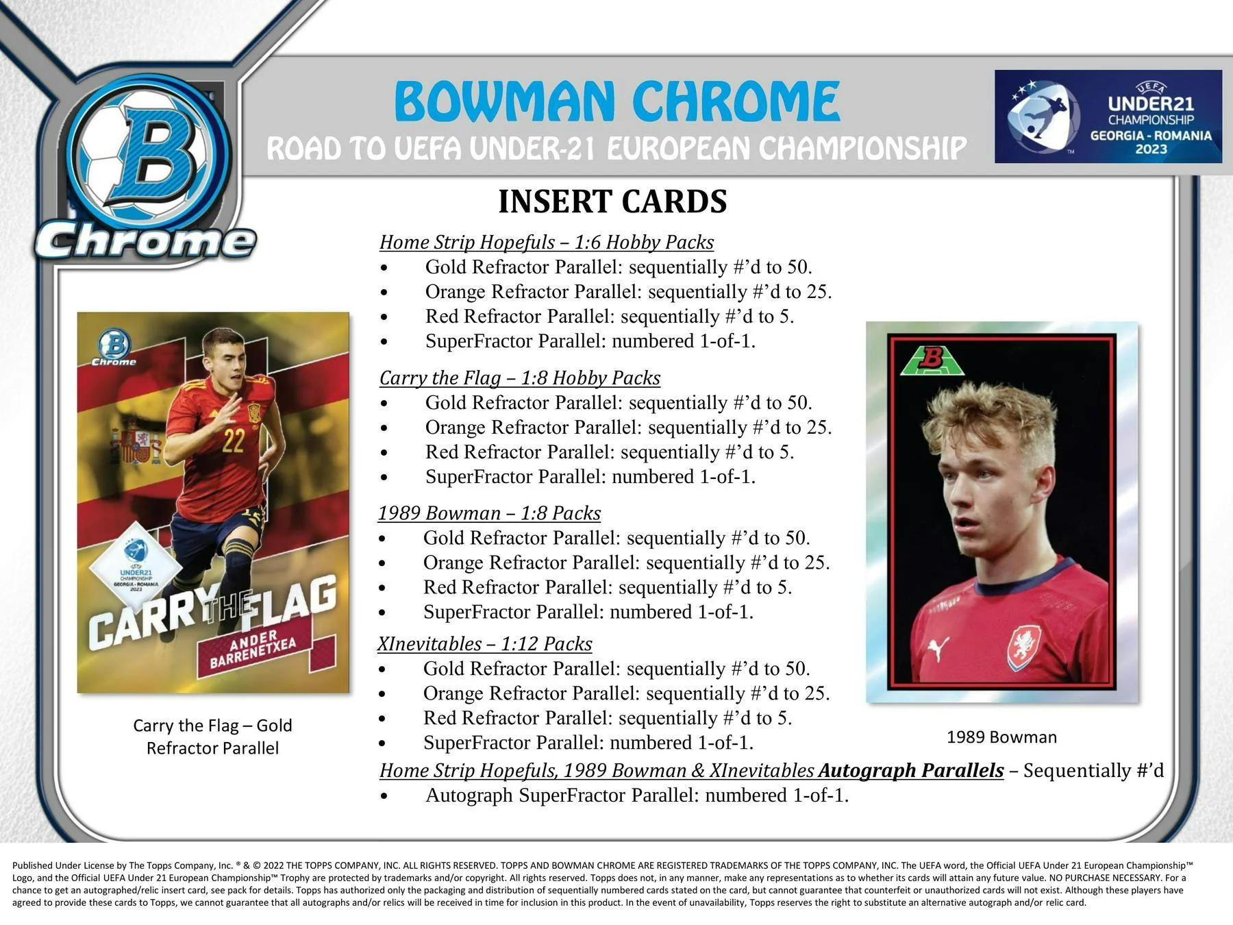 2022 Bowman Chrome Road to UEFA Under-21 European Championship Soccer Hobby Box - Image 5