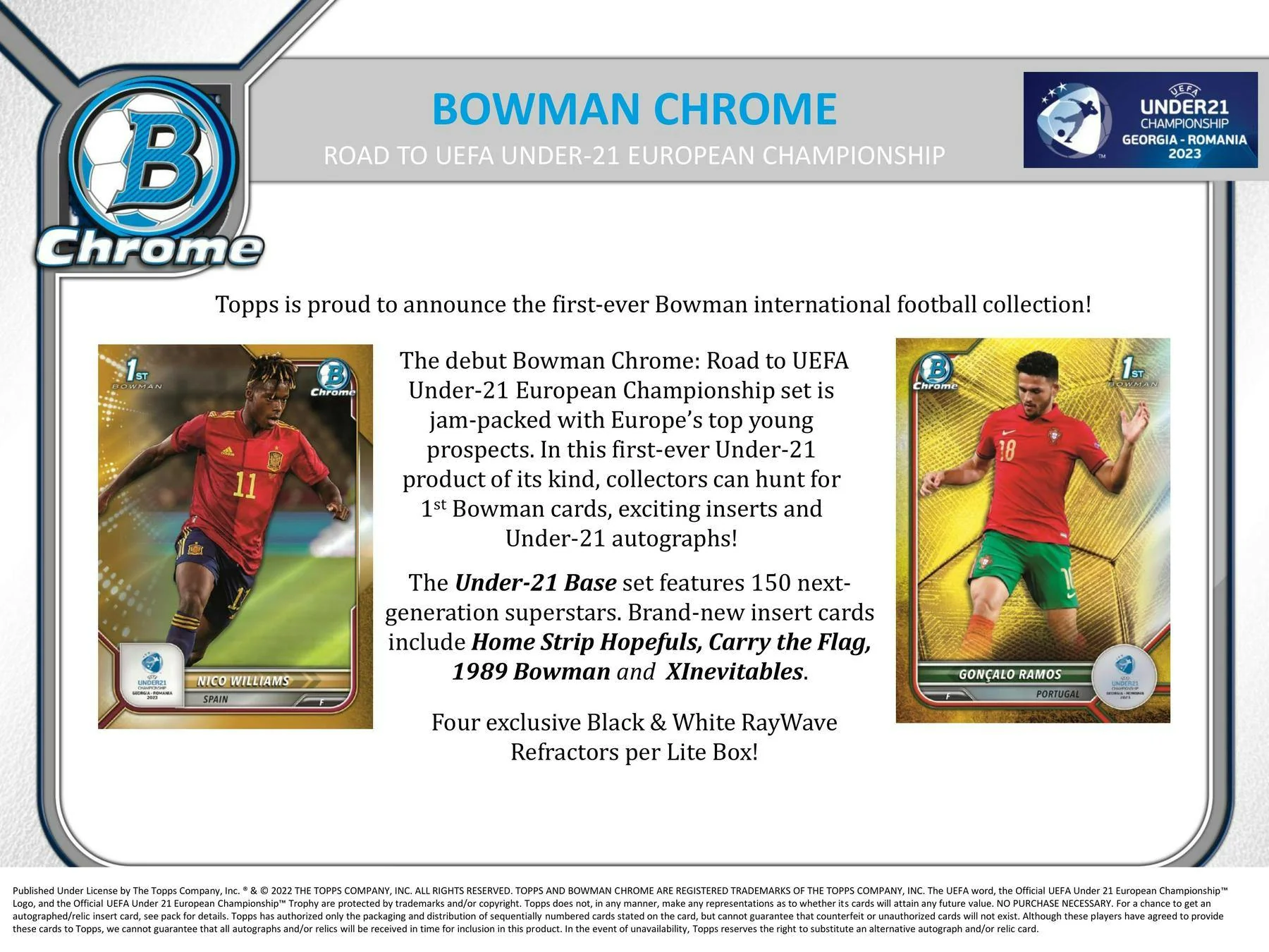 2022 Bowman Chrome Road to UEFA Under-21 European Championship Soccer LITE Box - Image 3