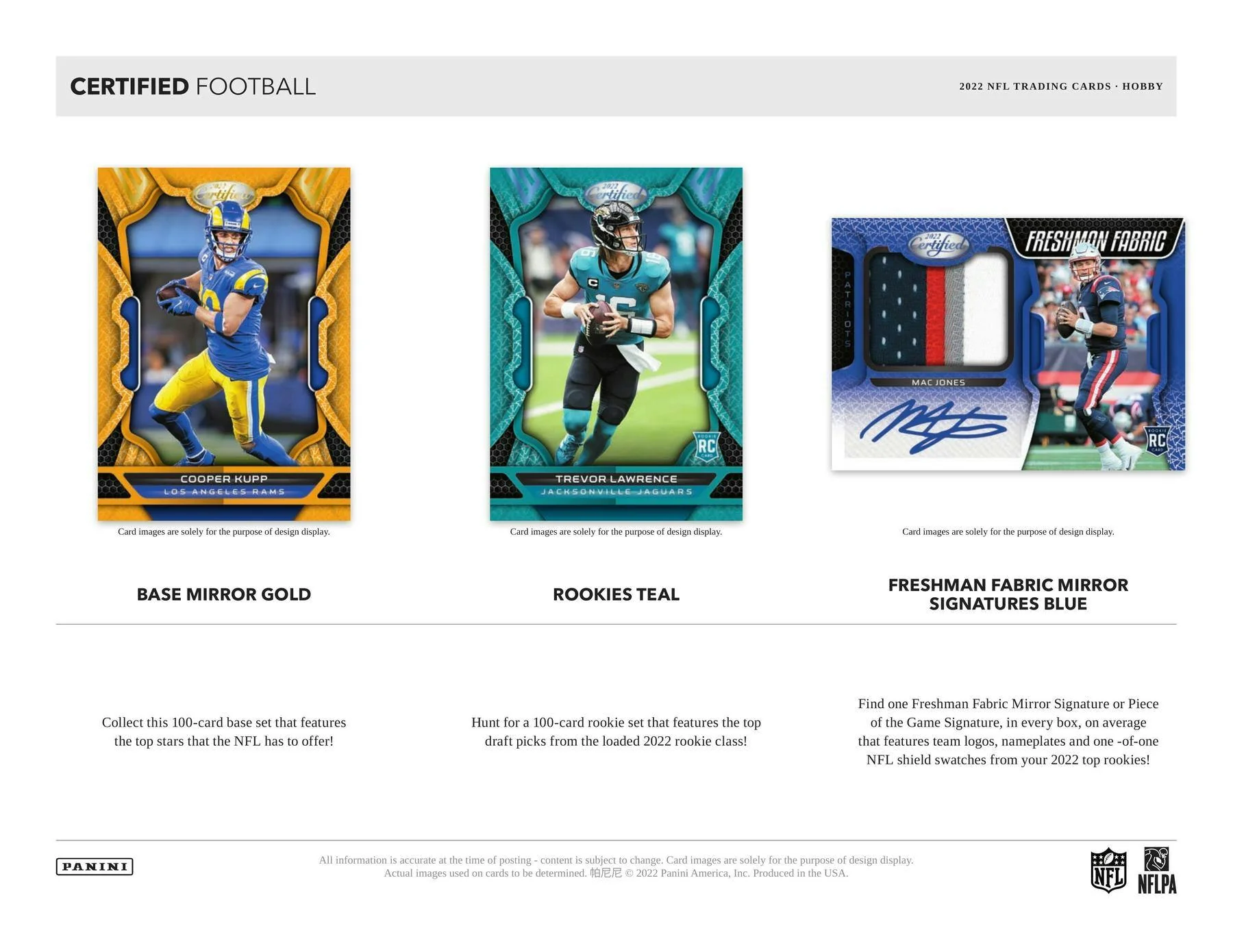 2022 Panini Certified Football 1st Off The Line FOTL Hobby Box - Image 4