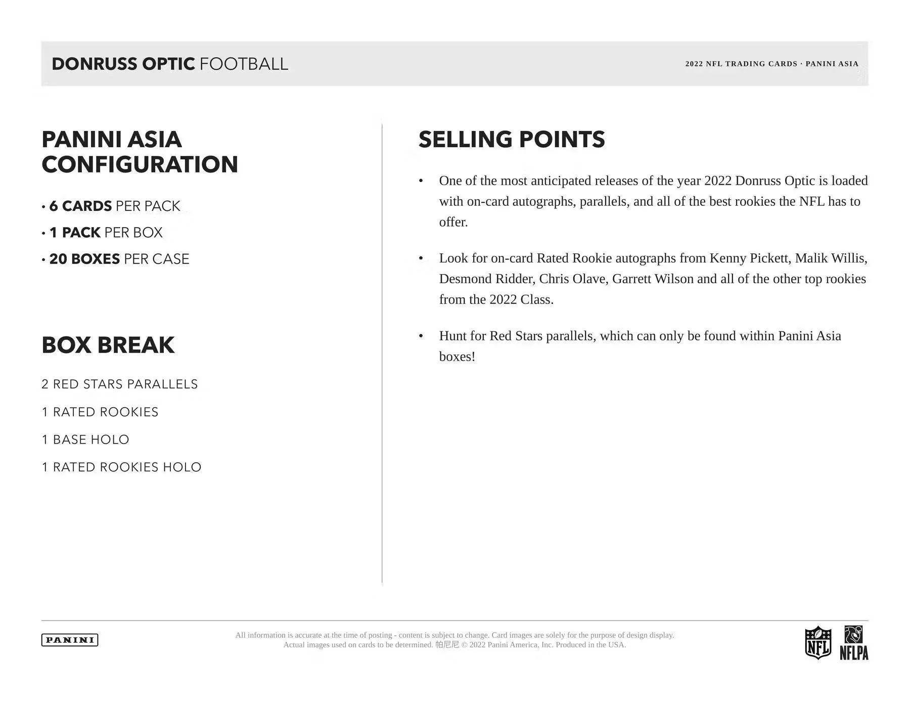 2022 Donruss Optic Football Asia Tmall Box - Image 6