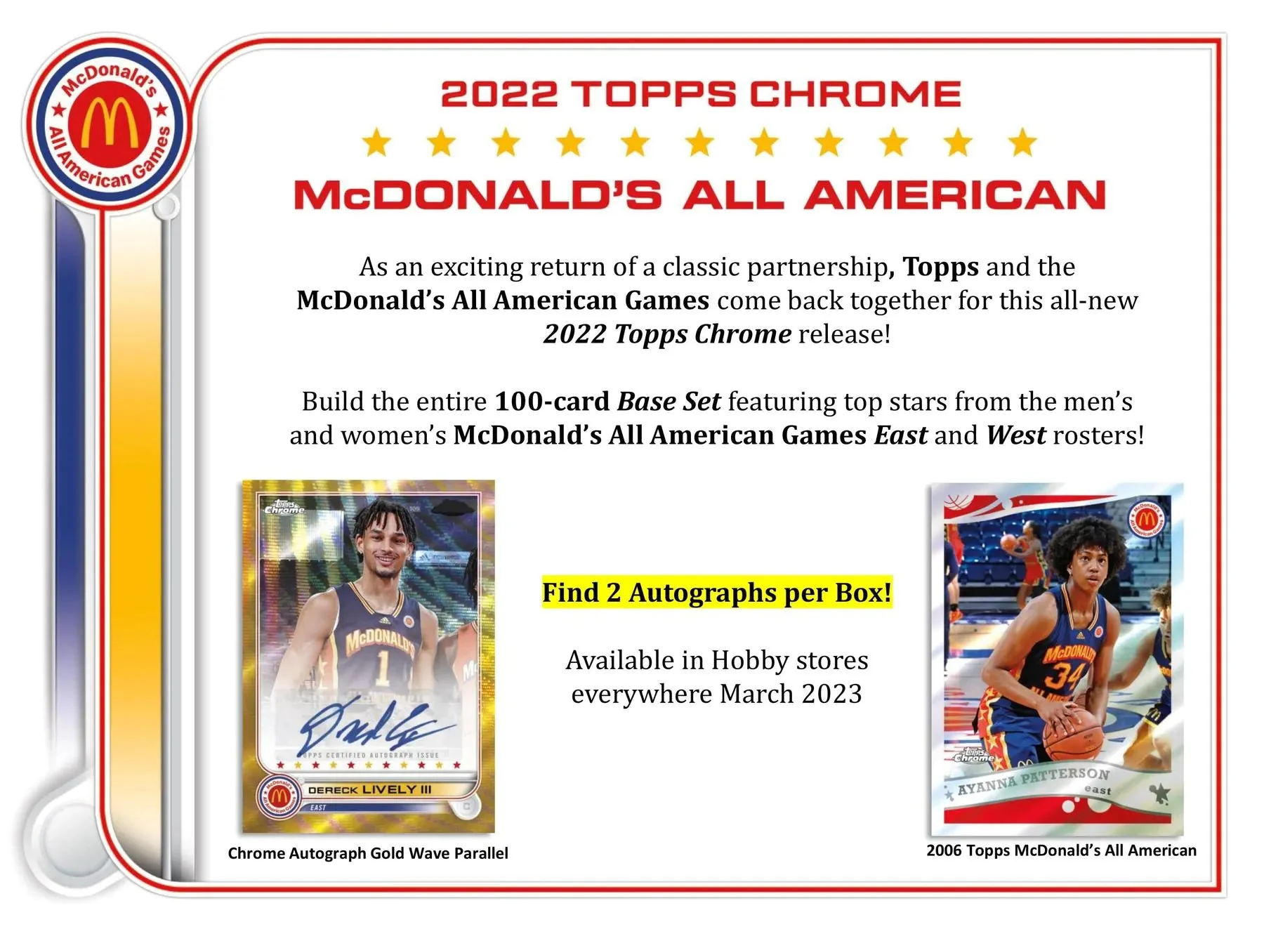 2022 Topps McDonald's All-American Chrome Basketball Box - Image 3