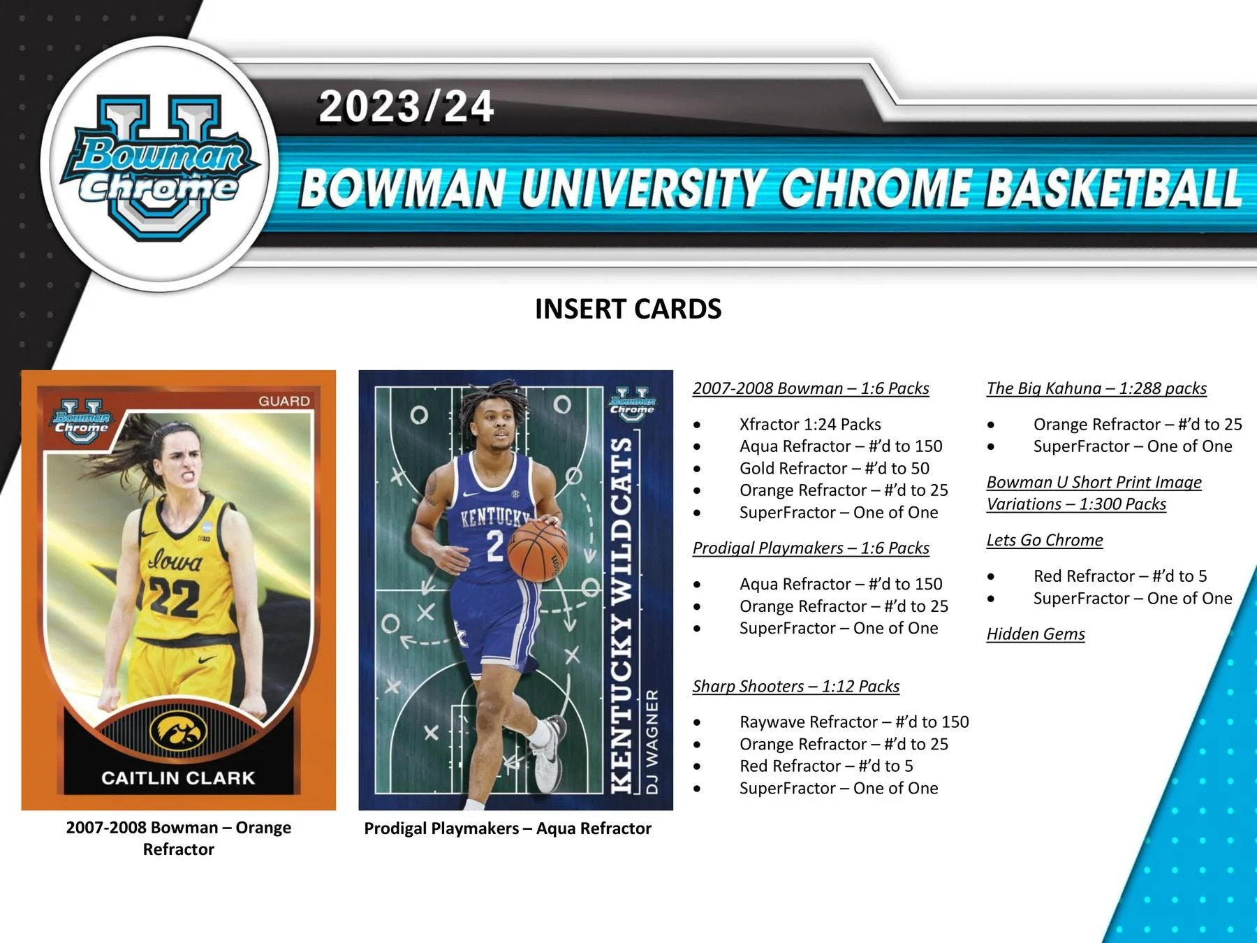 2023/24 Bowman University Chrome Basketball Hobby Box - Image 5