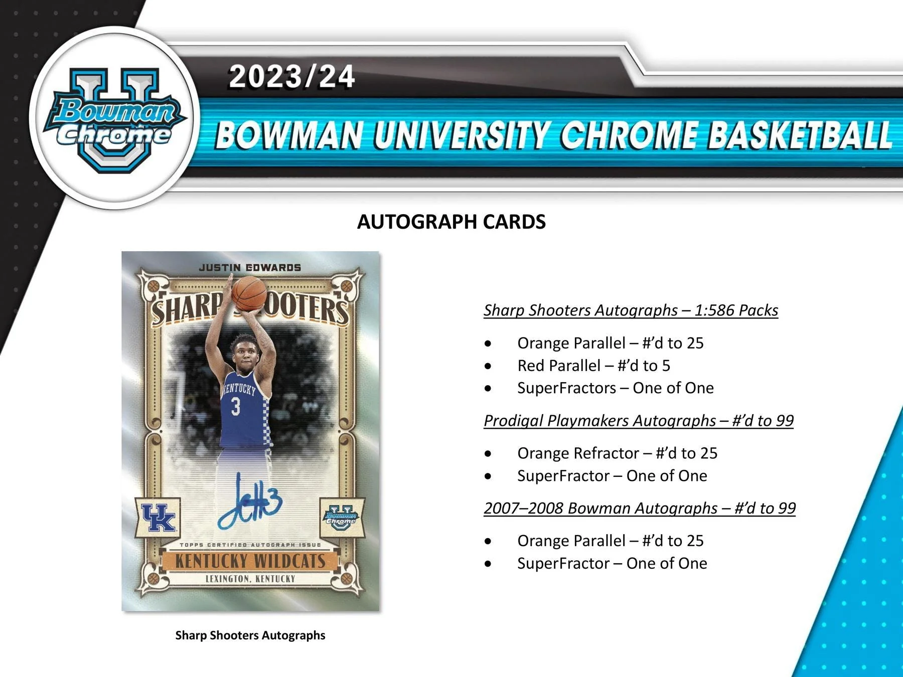 2023/24 Bowman University Chrome Basketball Hobby Box - Image 7