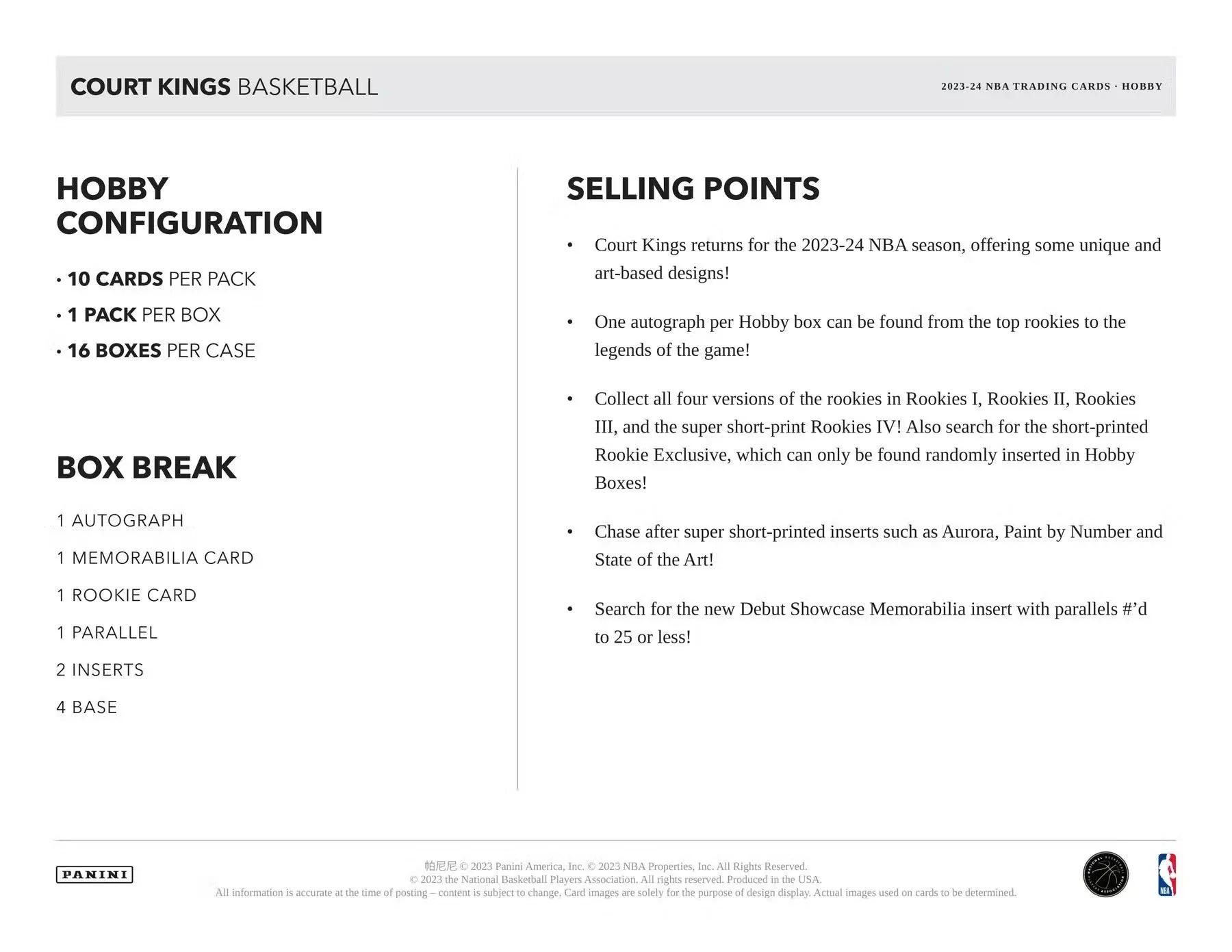 2023-24 Panini Court Kings Basketball Hobby Box - Image 6