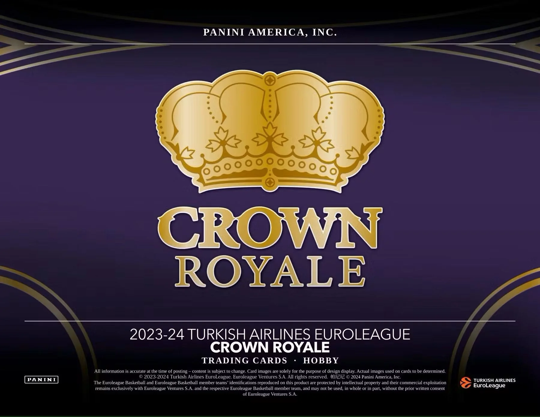 2023/24 Panini Crown Royale Turkish Airlines EuroLeague Basketball Hobby - Image 3
