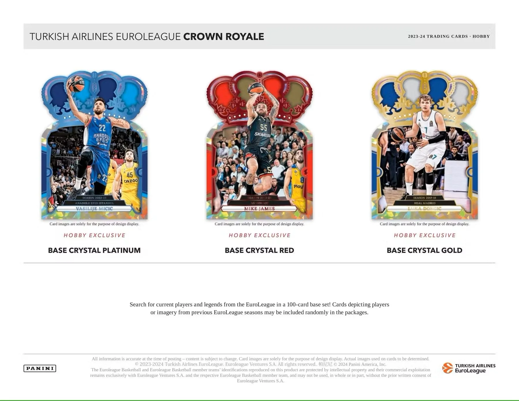 2023/24 Panini Crown Royale Turkish Airlines EuroLeague Basketball Hobby - Image 4