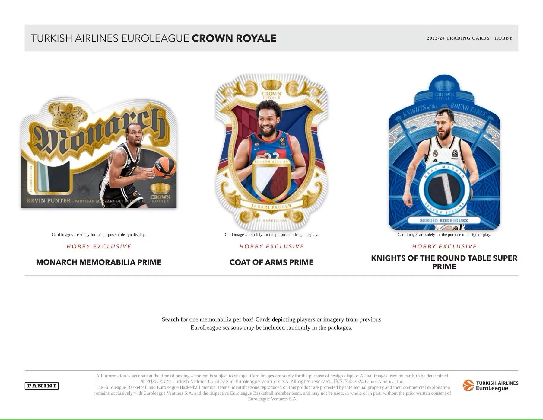 2023/24 Panini Crown Royale Turkish Airlines EuroLeague Basketball Hobby - Image 7