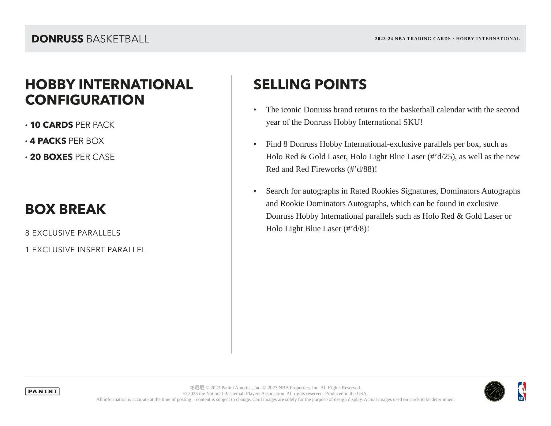 2023-24 Panini Donruss Basketball International Hobby Box - Image 6