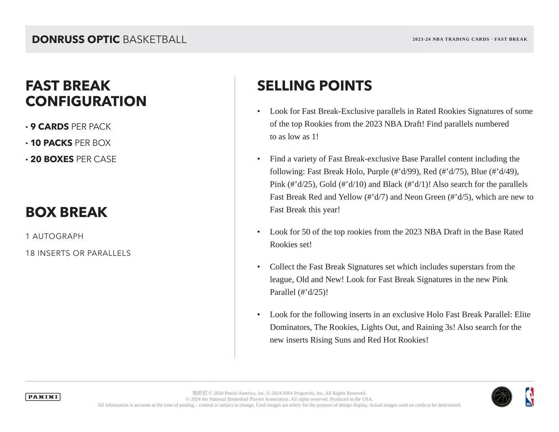 2023-24 Panini Donruss Optic Basketball Fast Break Box - Image 7
