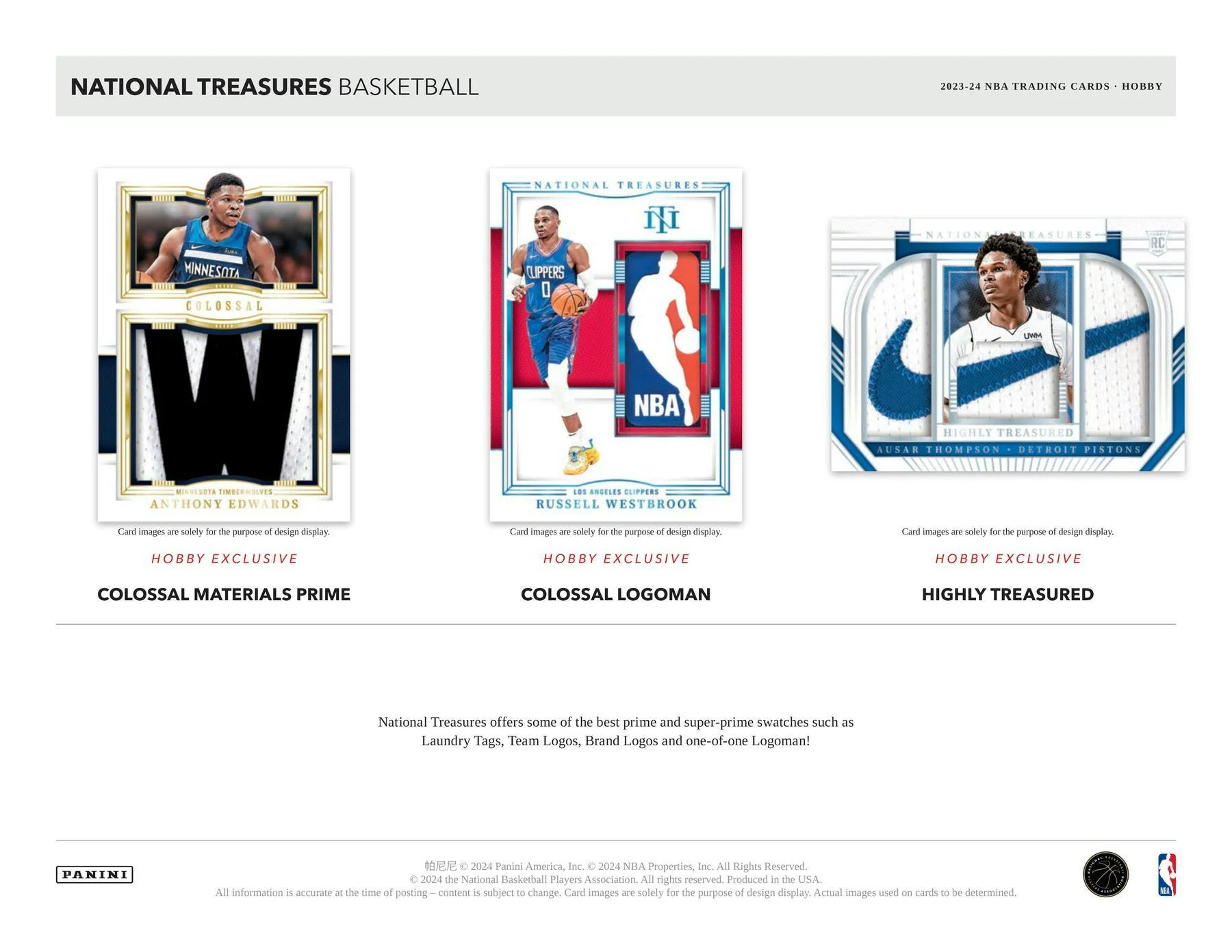 2023-24 Panini National Treasures NBA Basketball Hobby Box - Image 6