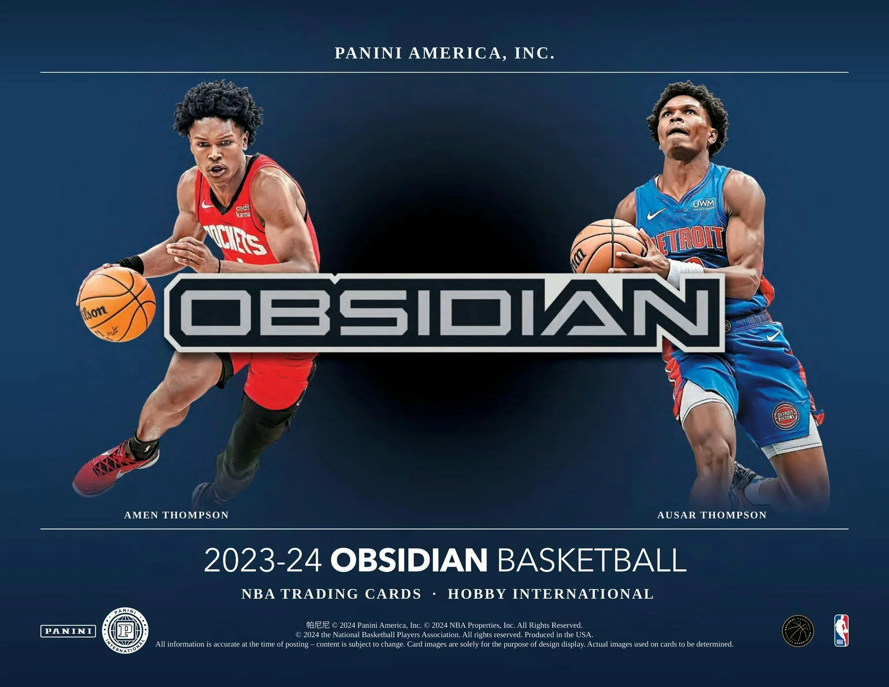 2023-24 Panini Obsidian Basketball International Hobby Box - Image 3