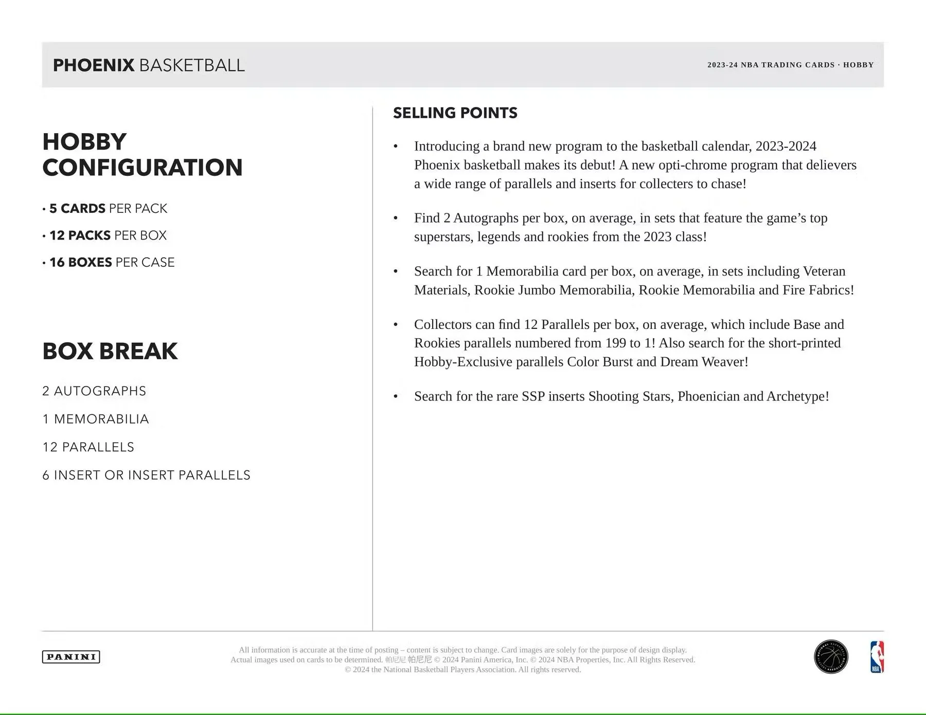 2023-24 Panini Phoenix Basketball Hobby Box - Image 7