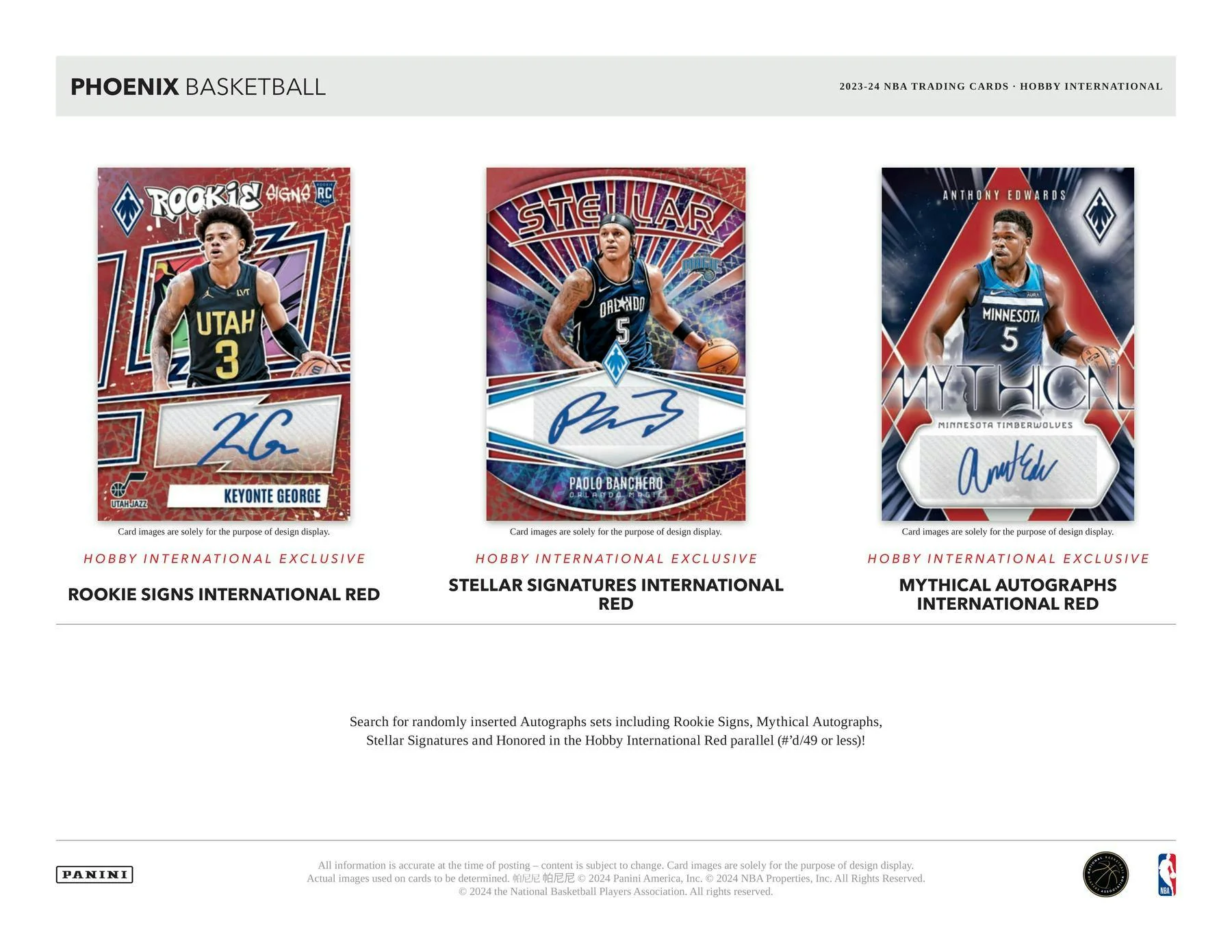 2023-24 Panini Phoenix Basketball International Hobby Box - Image 5