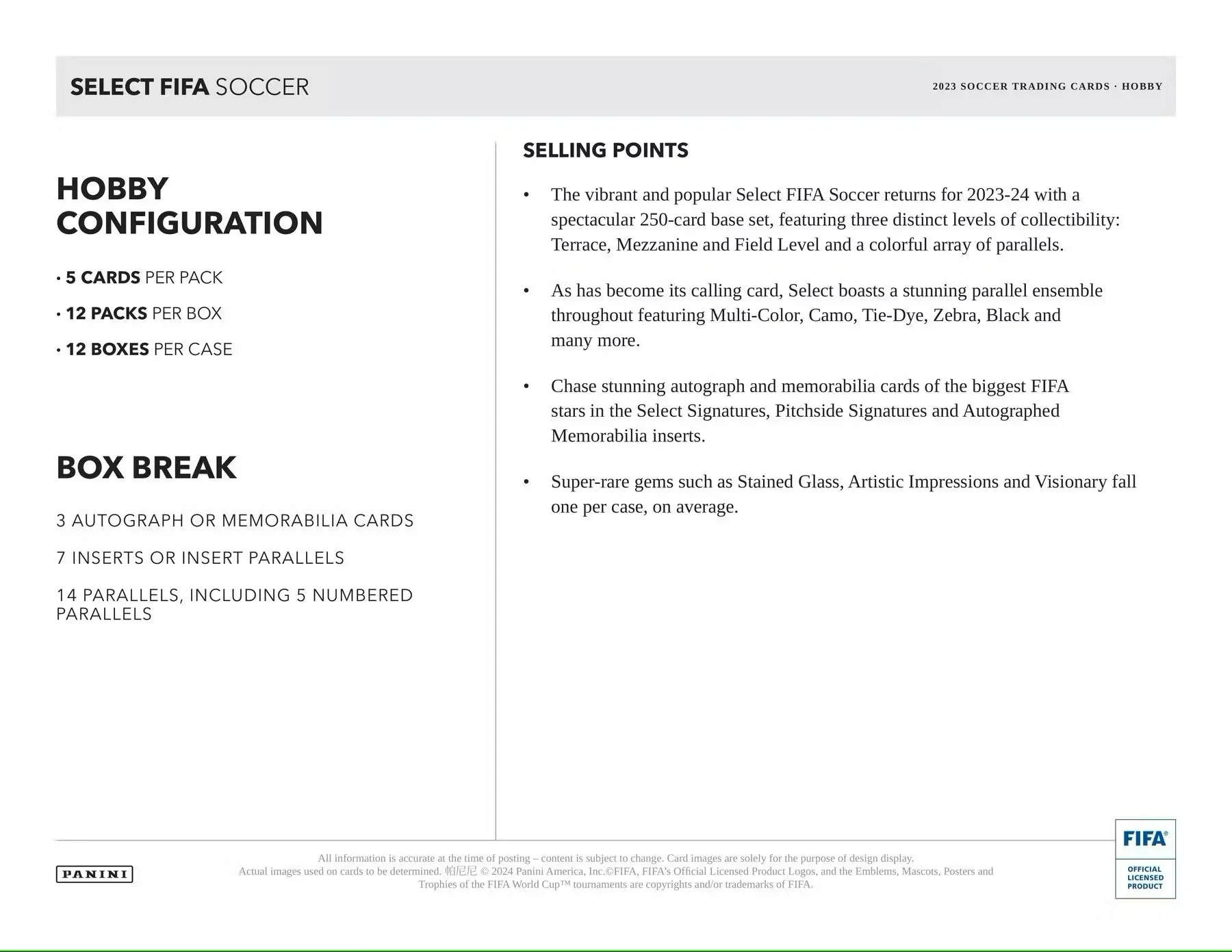 2023-24 Panini Select FIFA Soccer Hobby Box - Image 7
