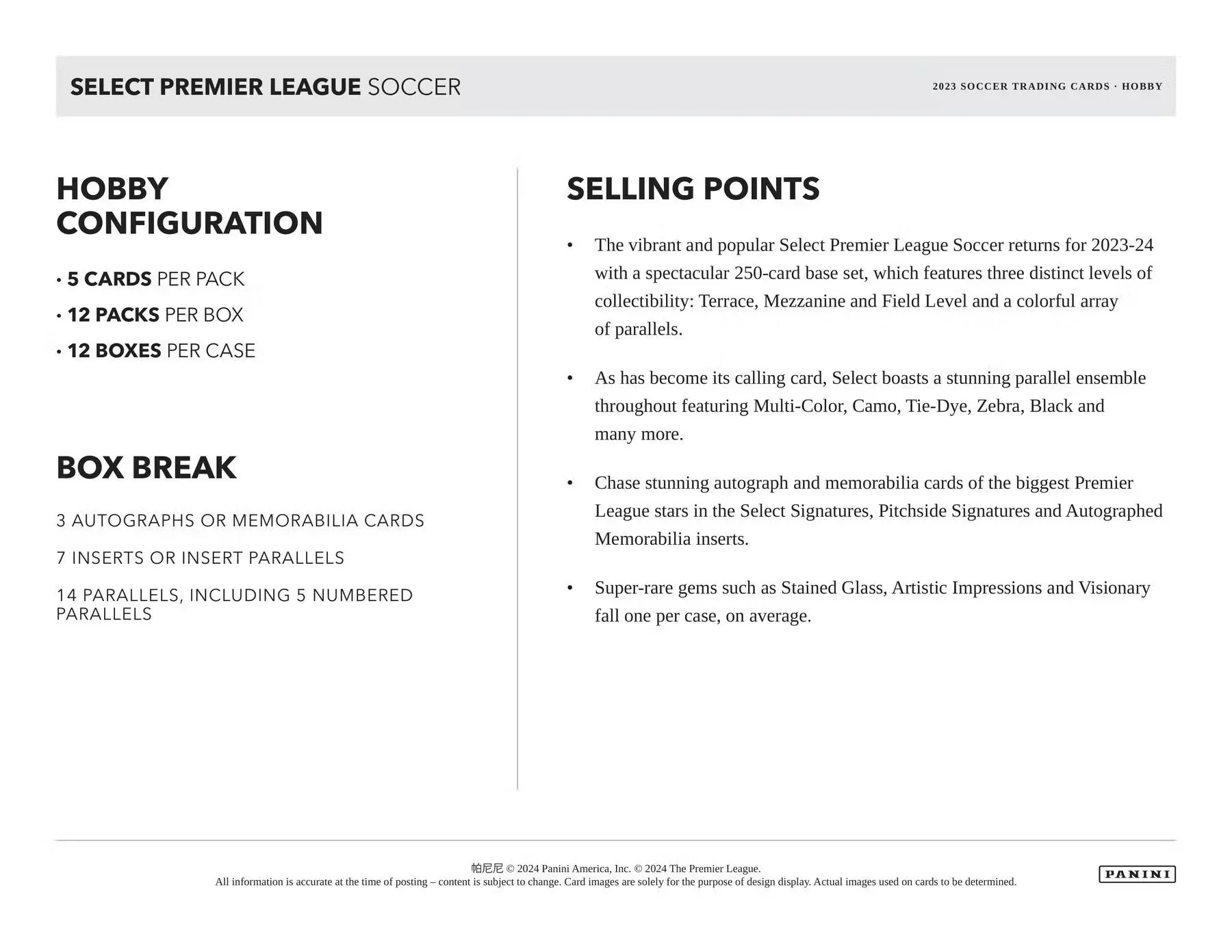 2023-24 Panini Select Premier League EPL Soccer Hobby Box - Image 7