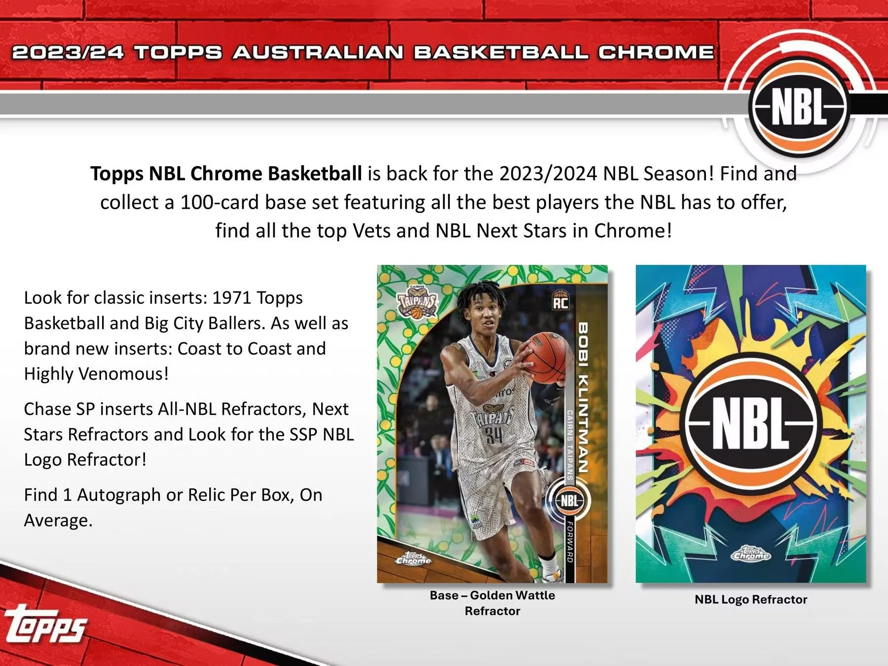 2023-24 Topps Chrome NBL Australian Basketball Hobby Box - Image 2
