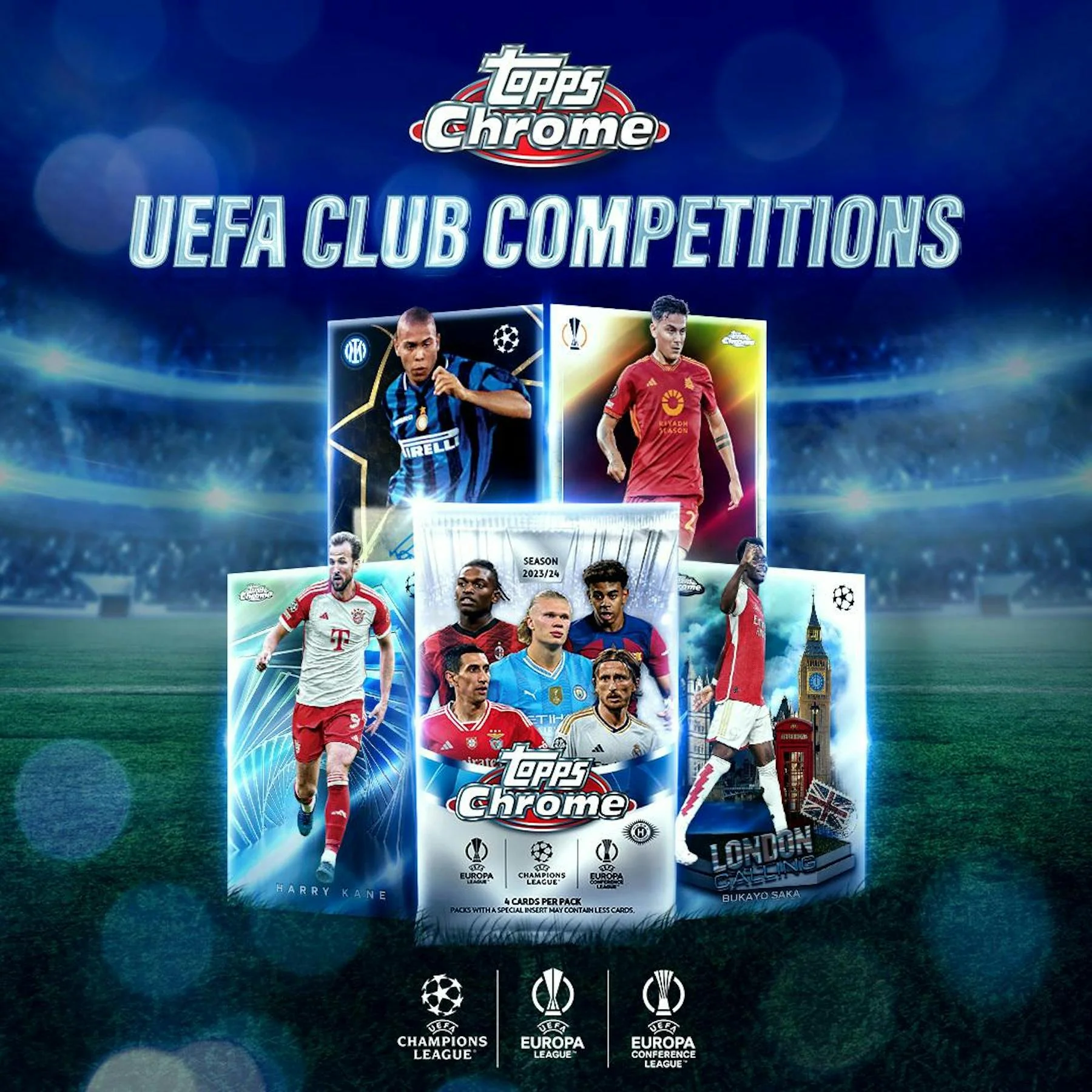 2023-24 Topps Chrome UEFA Club Competitions Soccer 7-Pack Blaster Box - Image 2