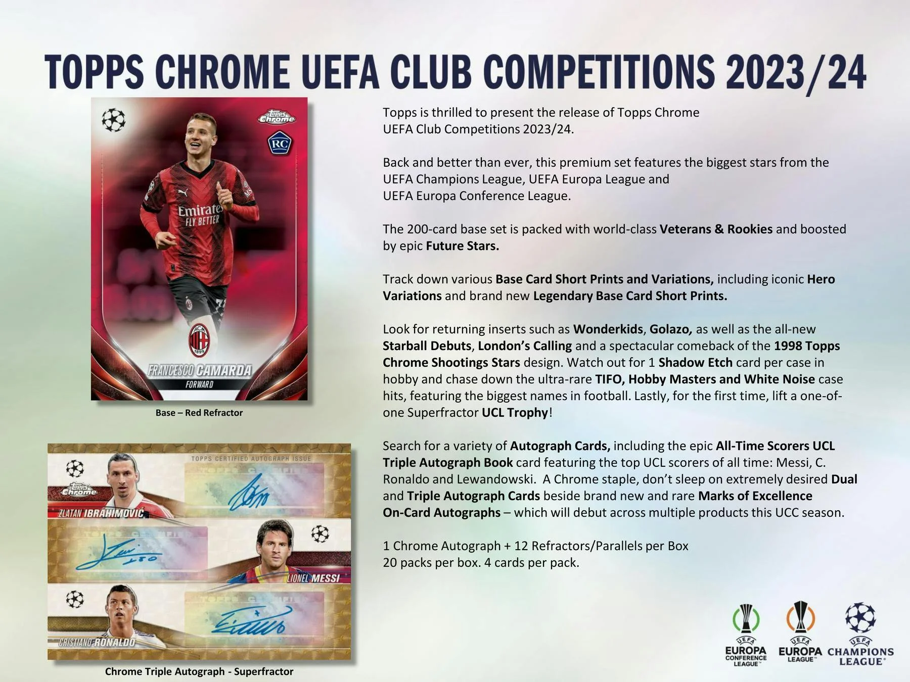 2023-24 Topps Chrome UEFA Club Competitions Soccer 7-Pack Blaster Box - Image 3