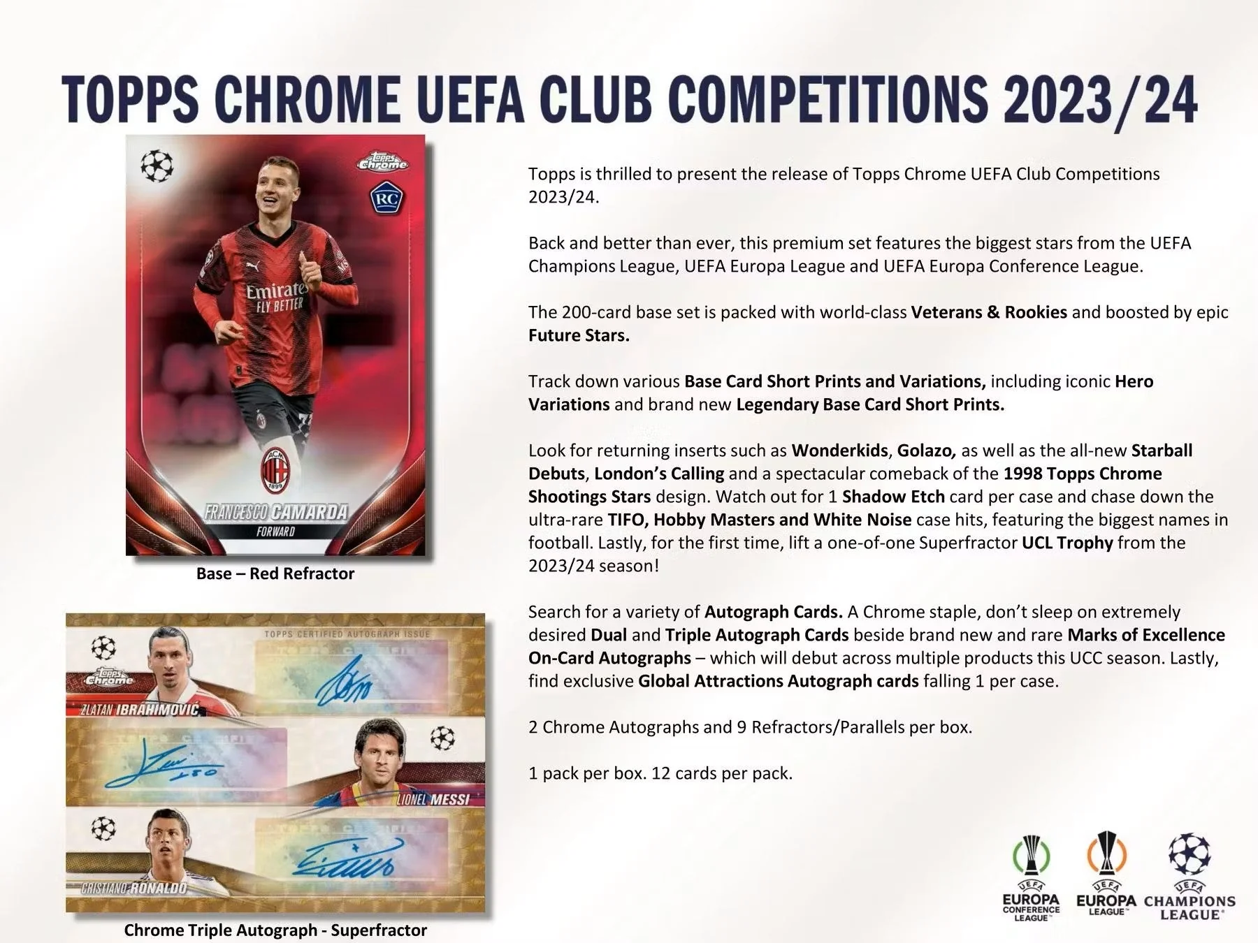 2023-24 Topps Chrome UEFA Club Competitions Soccer Breakers Delight Box - Image 3