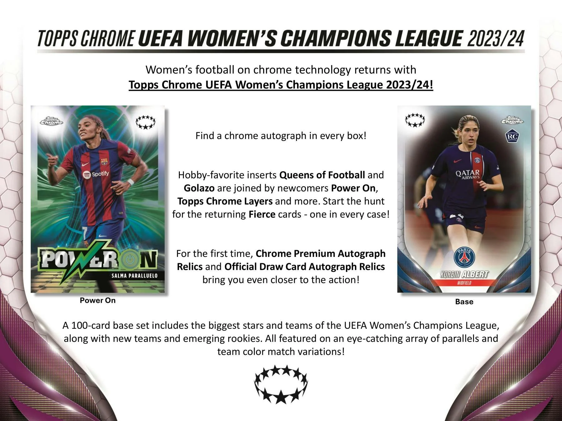 2023-24 Topps Chrome UEFA Women's Champions League Soccer Hobby Box - Image 4