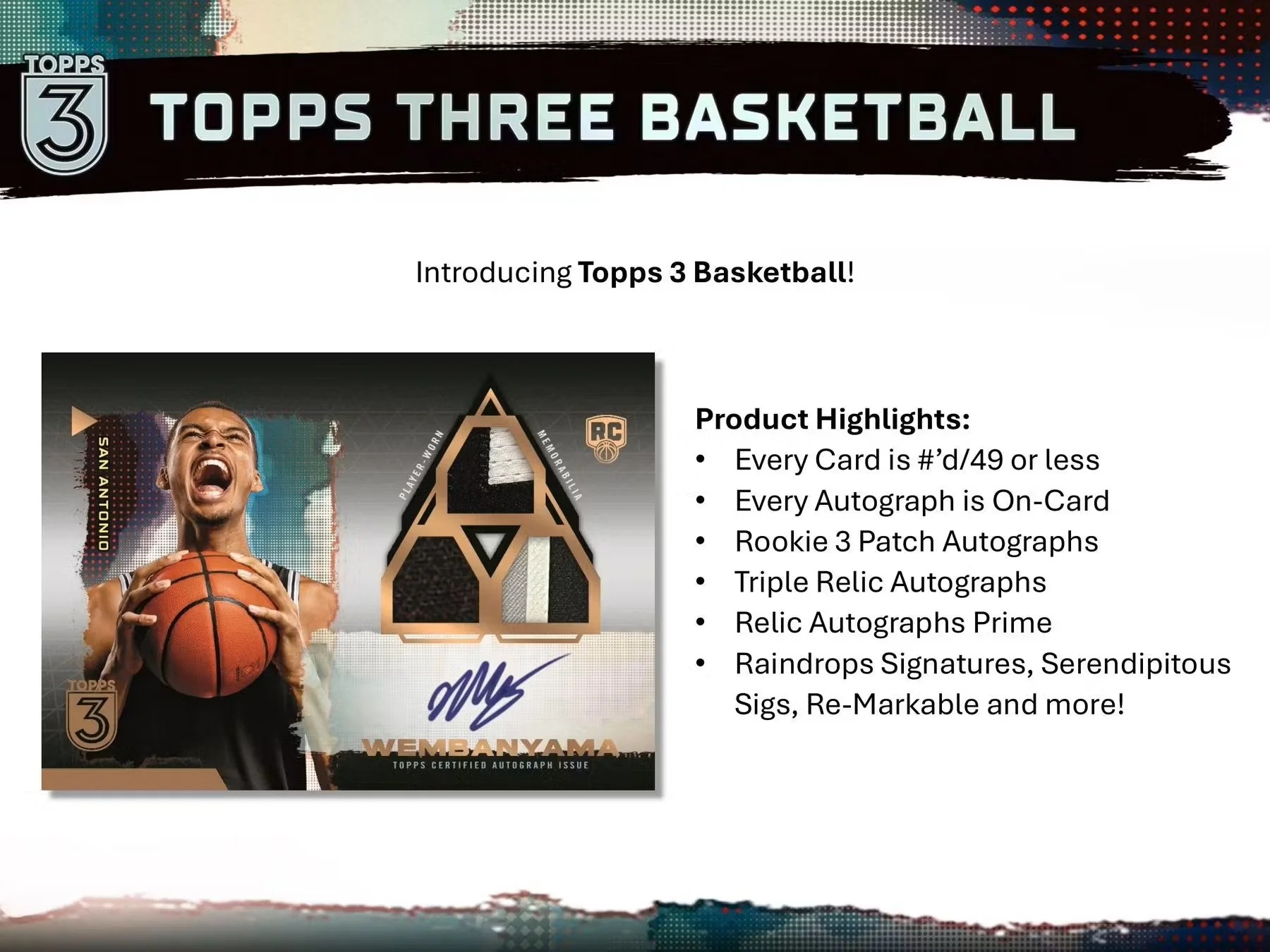 2023-24 Topps Three Basketball Hobby Box - Image 3