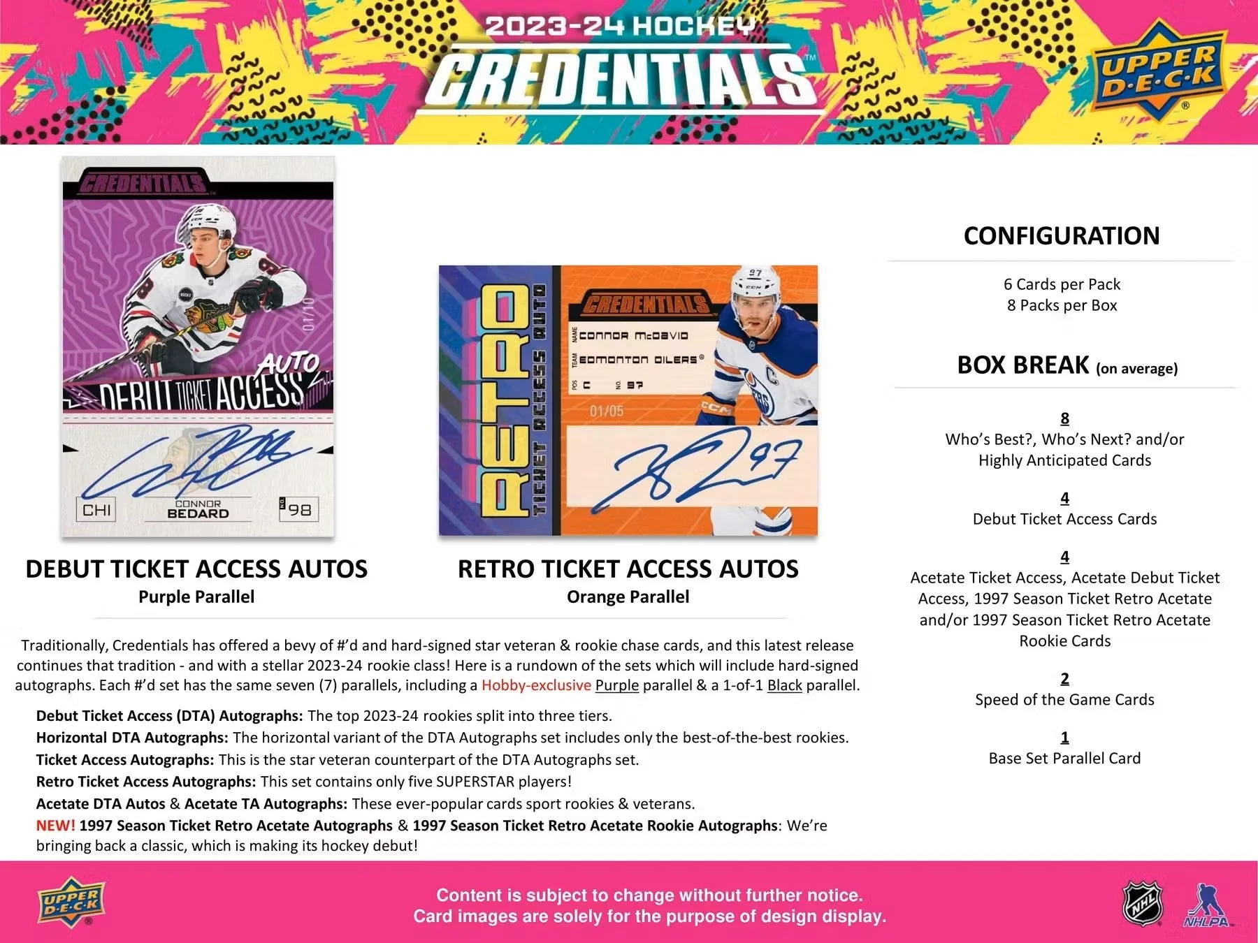 2023-24 Upper Deck Credentials Hockey Hobby Box - Image 6