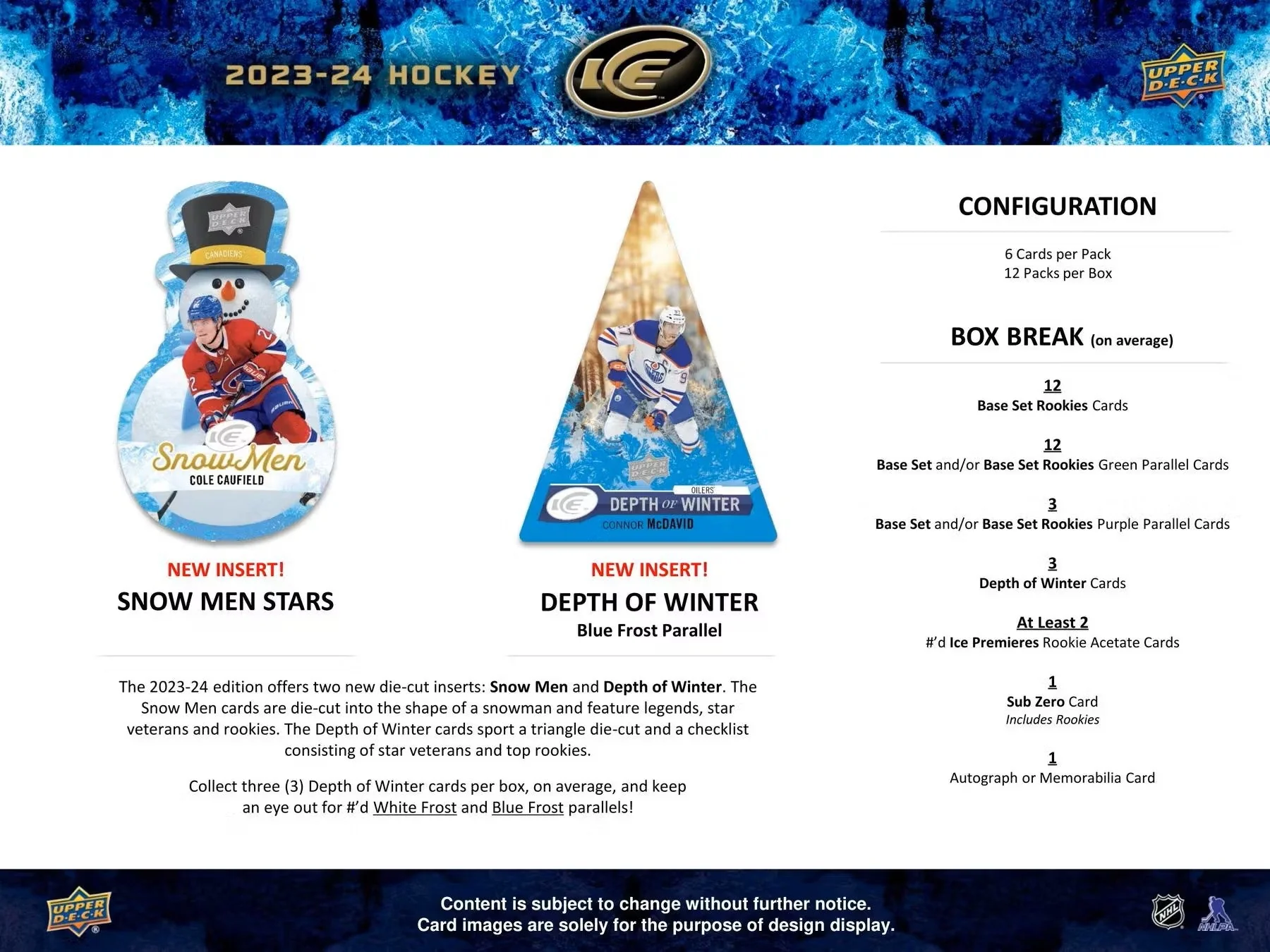 2023/24 Upper Deck Ice Hockey Hobby Box - Image 7