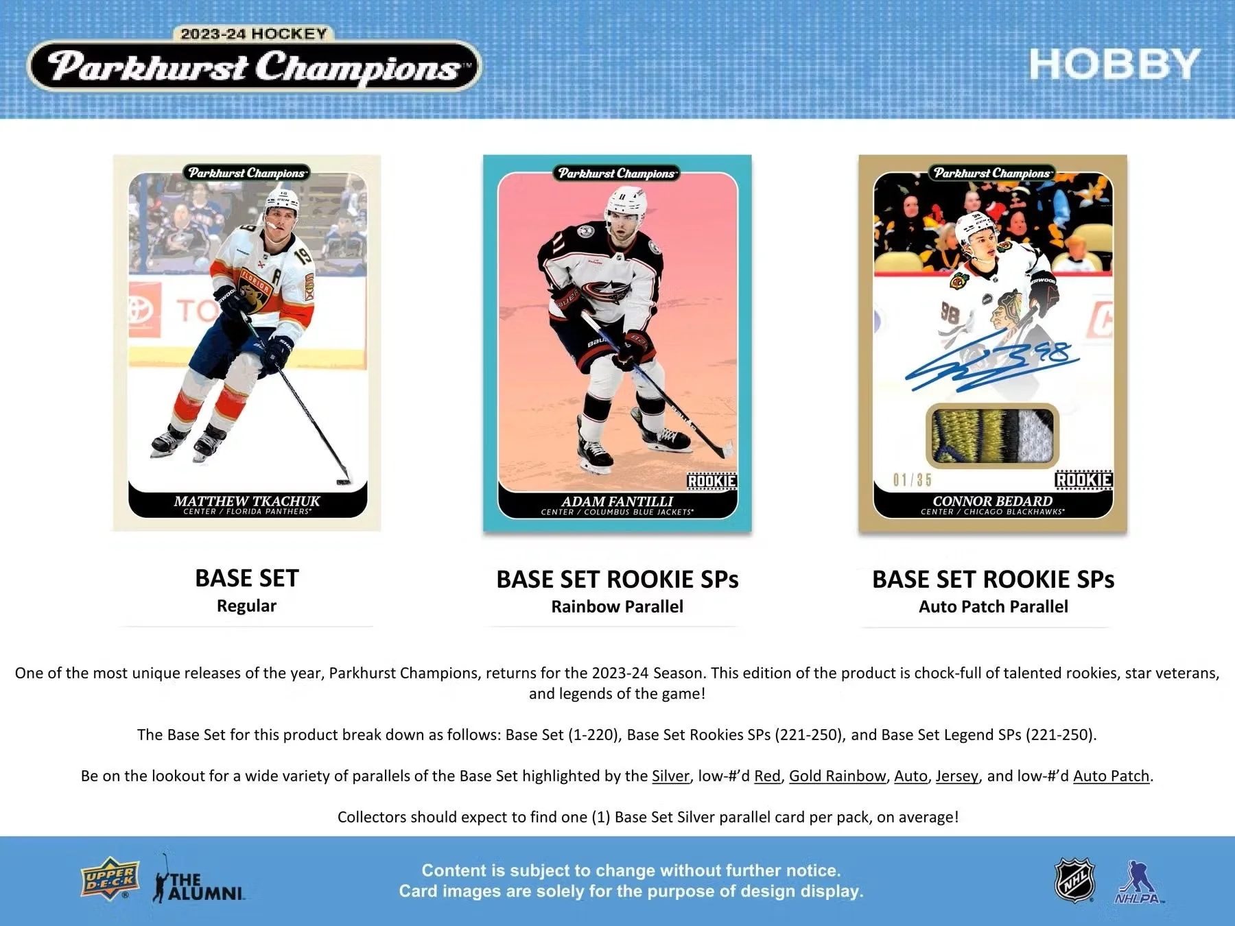 2023-24 Upper Deck Parkhurst Champions Hockey Hobby Box | Columbia Sports Cards - Image 4