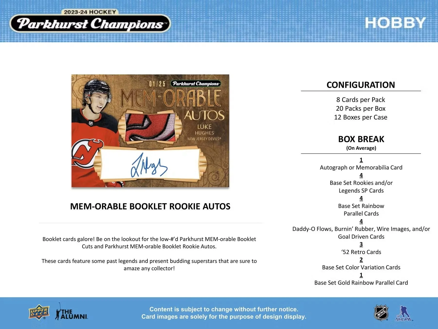 2023-24 Upper Deck Parkhurst Champions Hockey Hobby Box | Columbia Sports Cards - Image 6