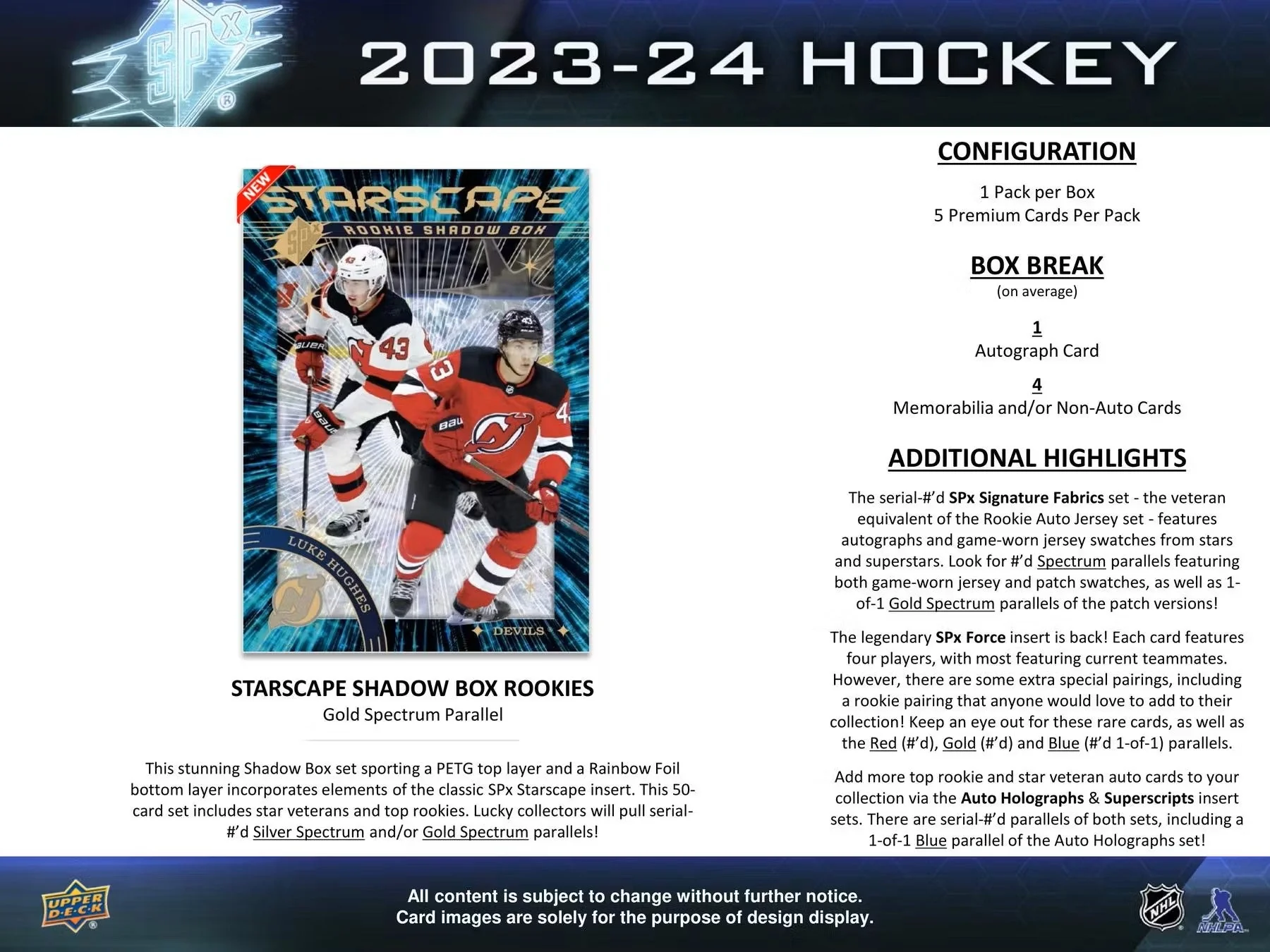 2023/24 Upper Deck SPx Hockey Hobby Box - Image 7