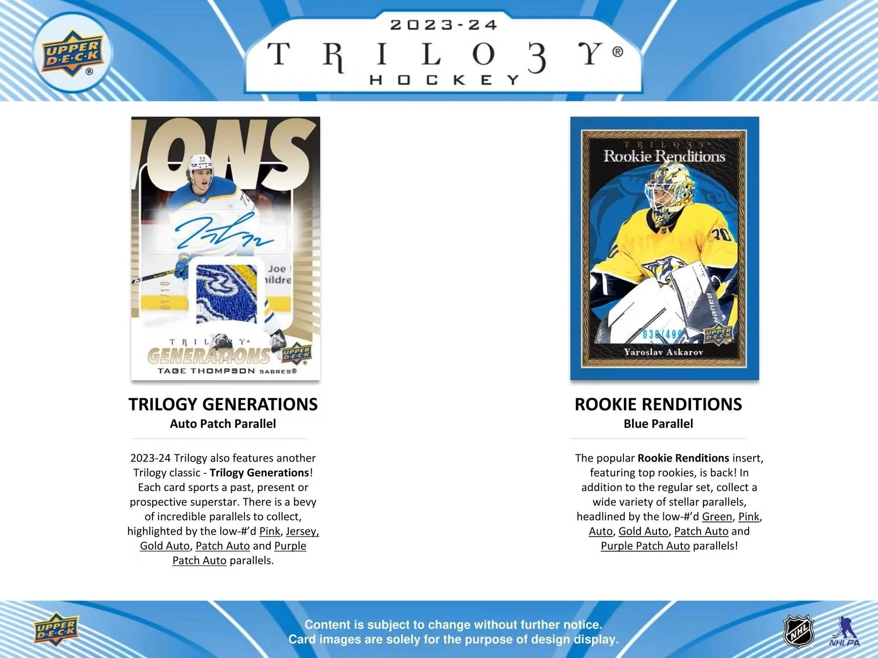 2023-24 Upper Deck Trilogy Hockey Hobby Box - Image 6