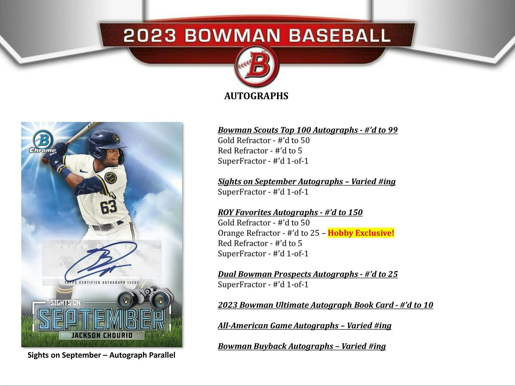 2023 Bowman Baseball Hobby Box - Image 10