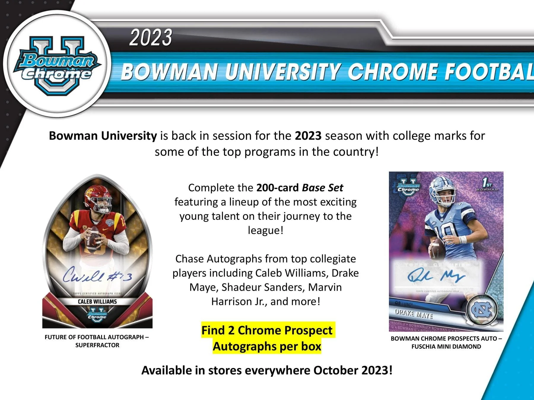 2023 Bowman Chrome University Football Breakers Delight - Image 3