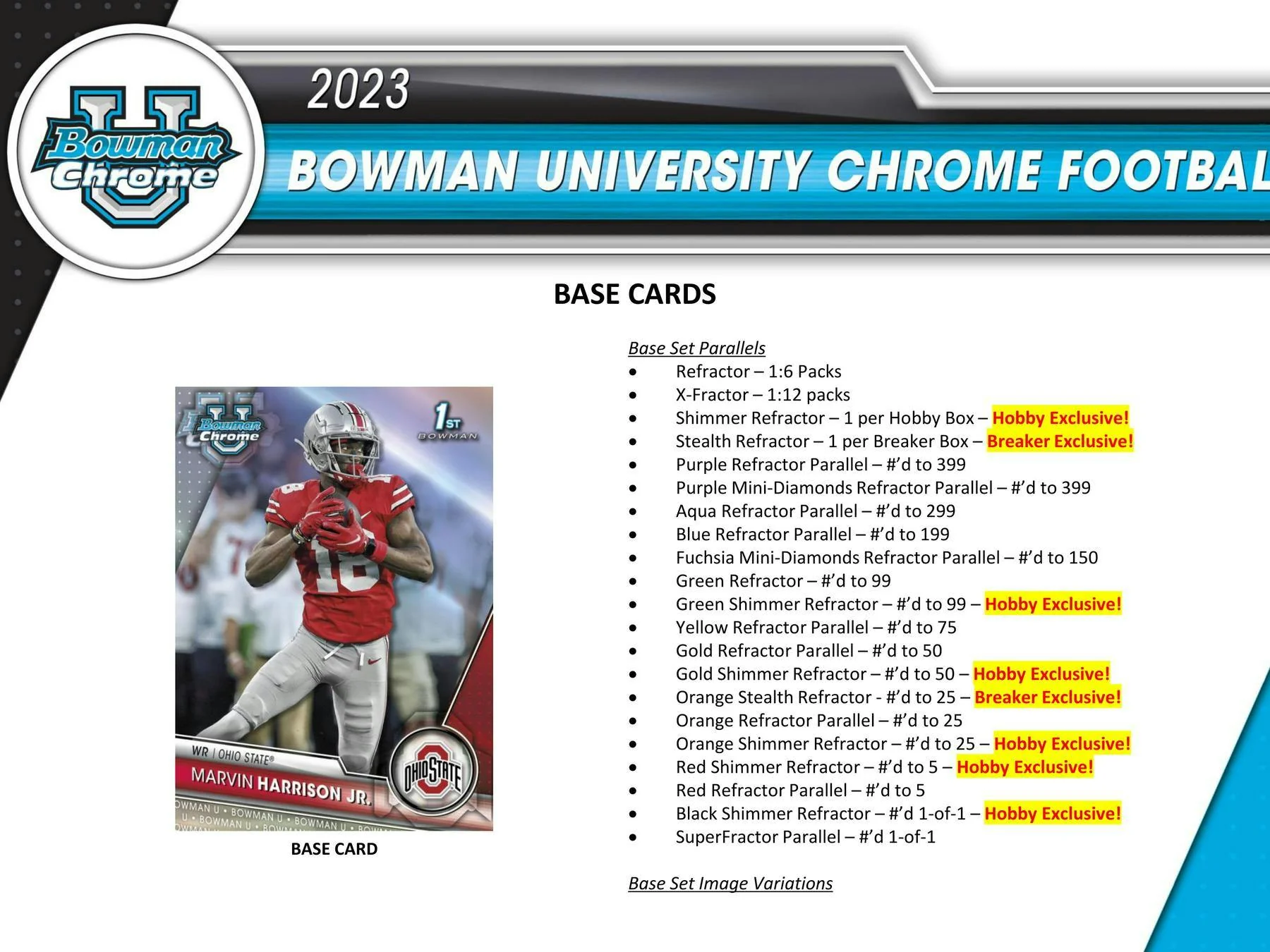 2023 Bowman Chrome University Football Breakers Delight - Image 4