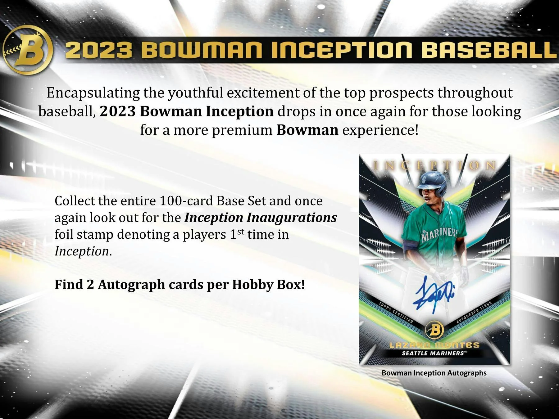 2023 Bowman Inception Baseball Hobby Box - Image 3