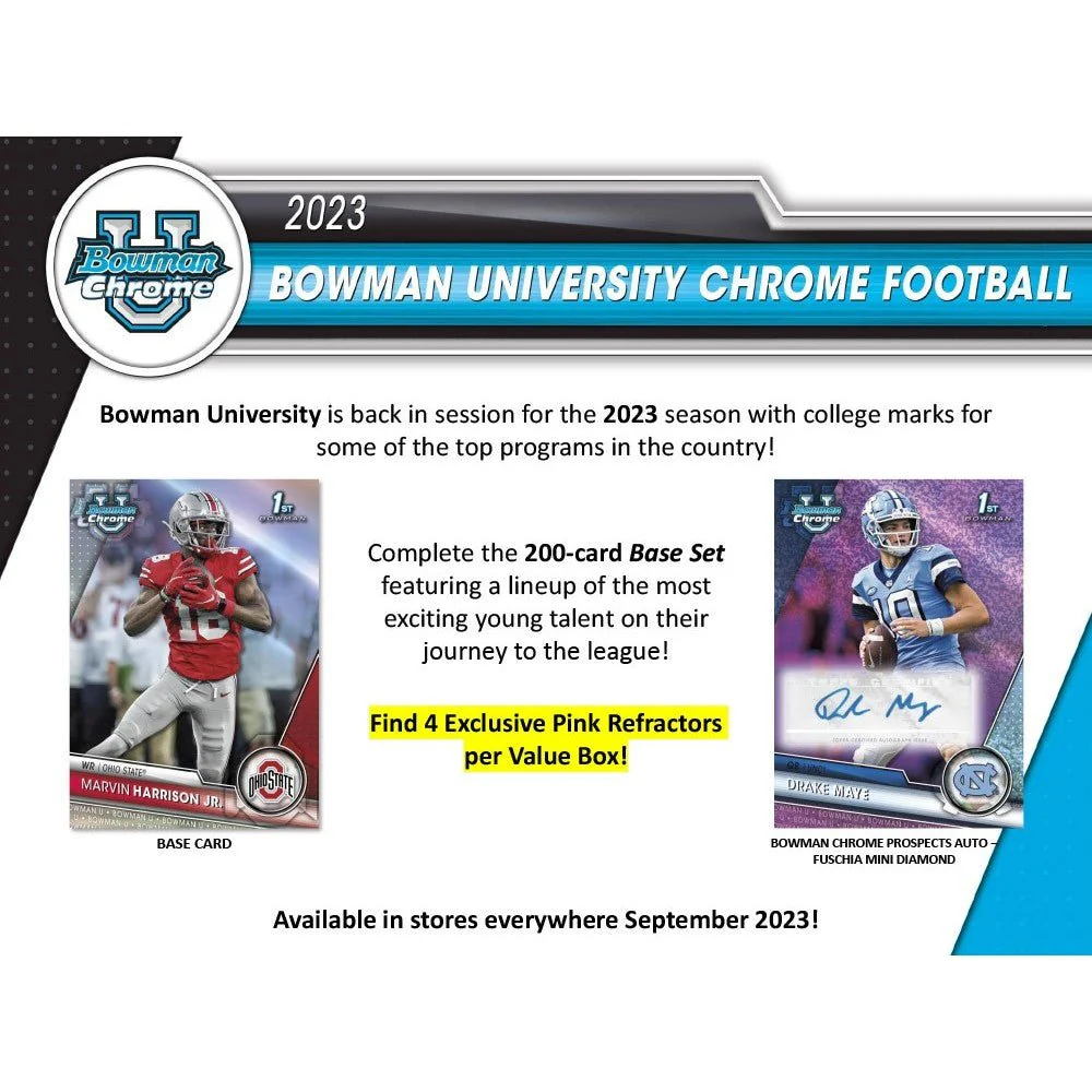 2023 Bowman University Chrome Football Blaster Box - Image 4