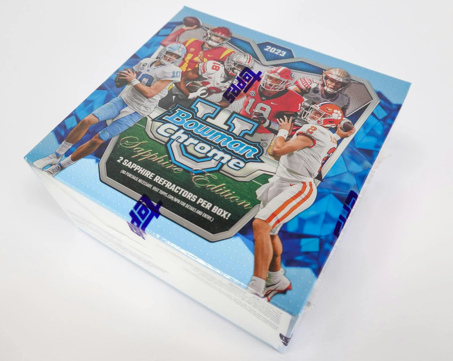 2023 Bowman University Chrome Football Sapphire Edition Hobby Box - Image 2