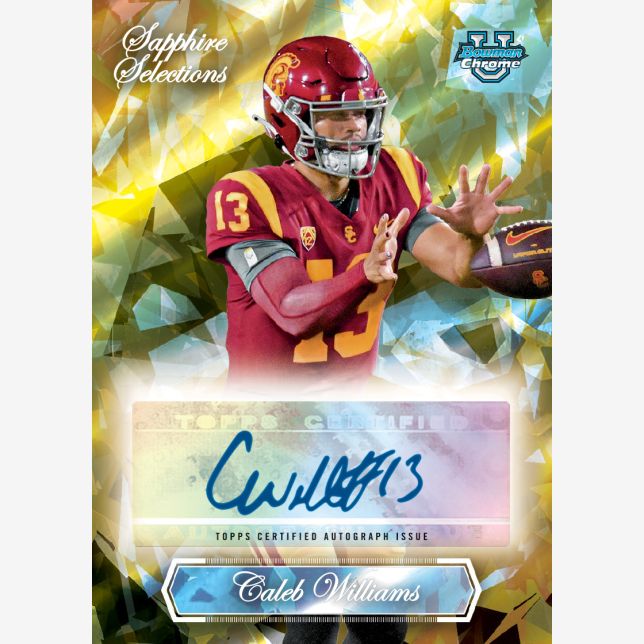 2023 Bowman University Chrome Football Sapphire Edition Hobby Box - Image 4