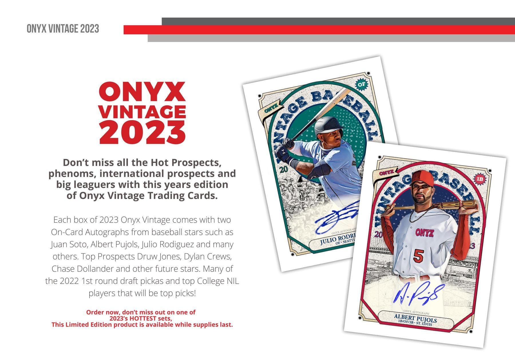 2023 Onyx Authenticated Vintage Baseball Box - Image 4