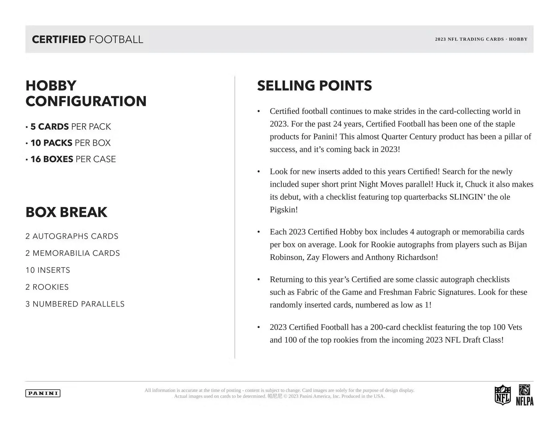 2023 Panini Certified Football Hobby Box - Image 8
