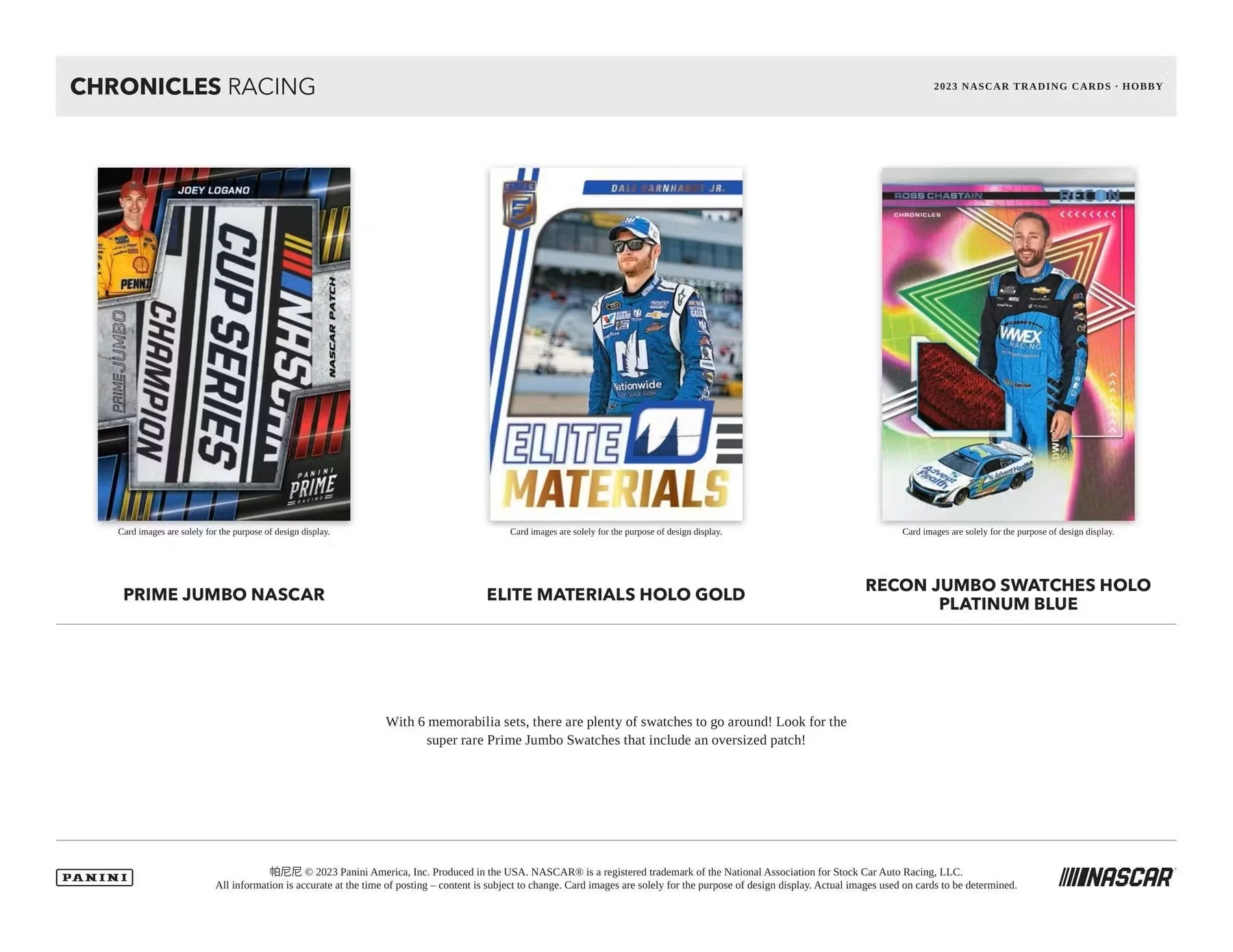 2023 Panini Chronicles Racing Hobby Box - Image 5