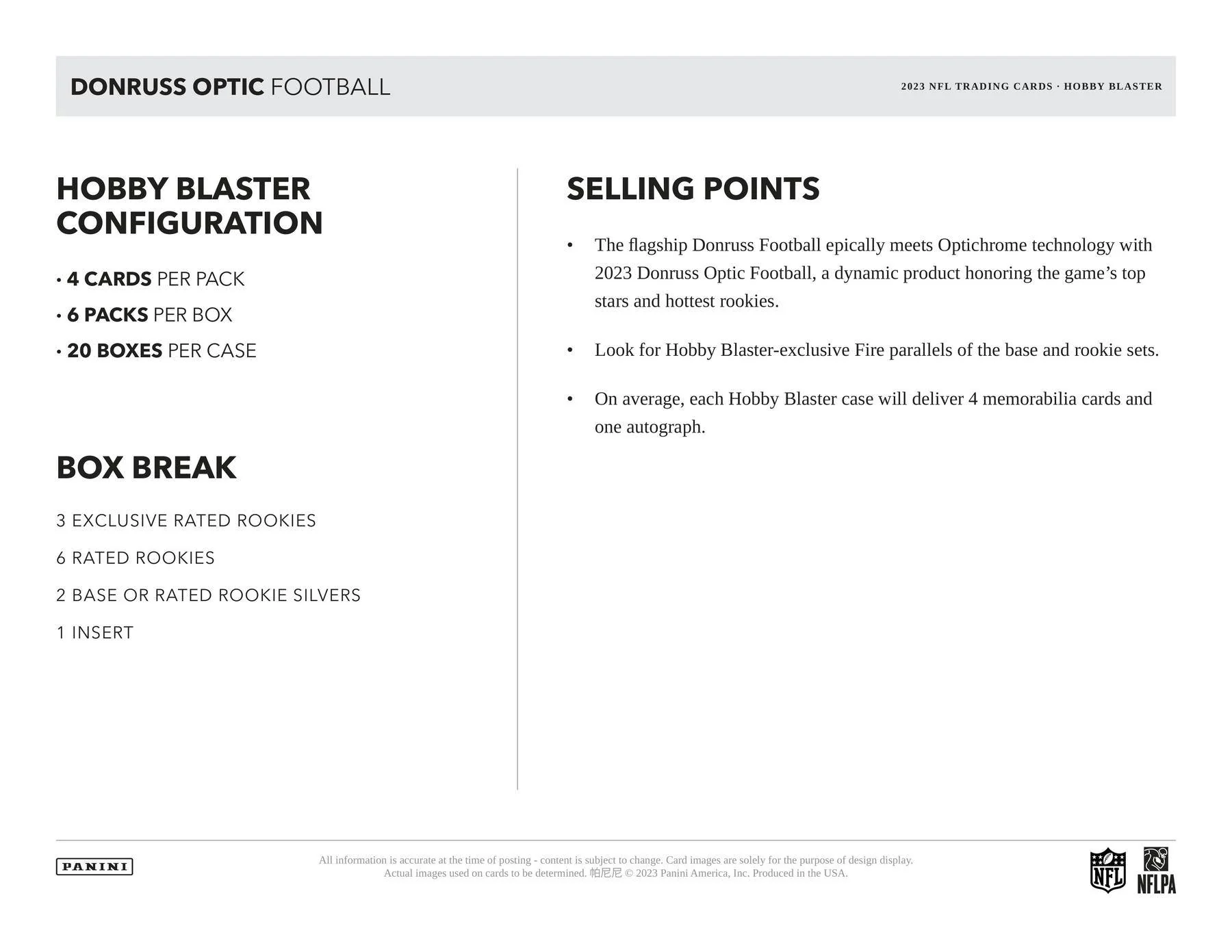 2023 Panini Donruss Optic Football 6-Pack Hobby Blaster Box (Blue Scope Parallels) - Image 5