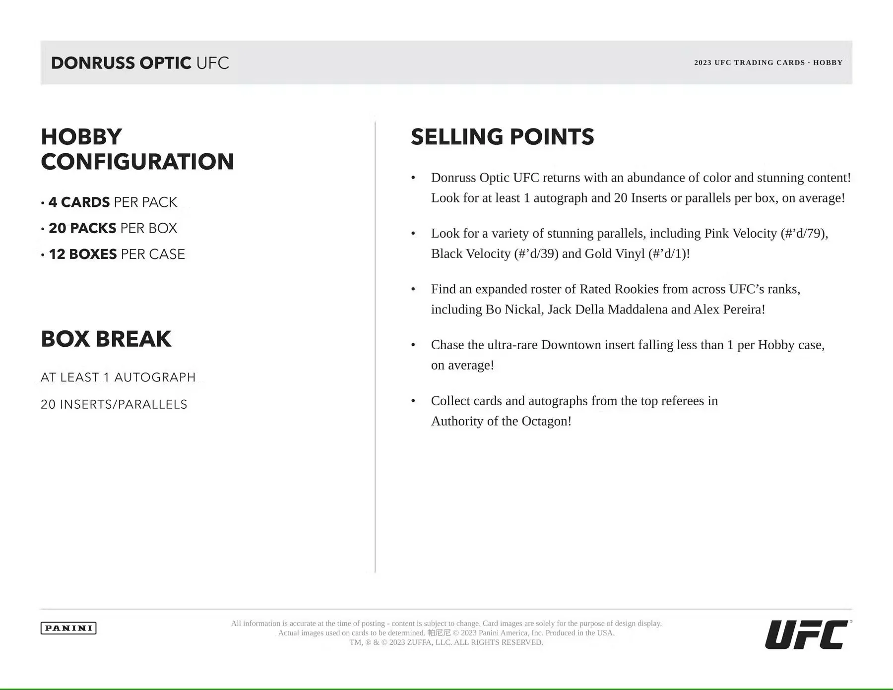 2023 Panini Donruss Optic UFC Hobby Box - Image 8
