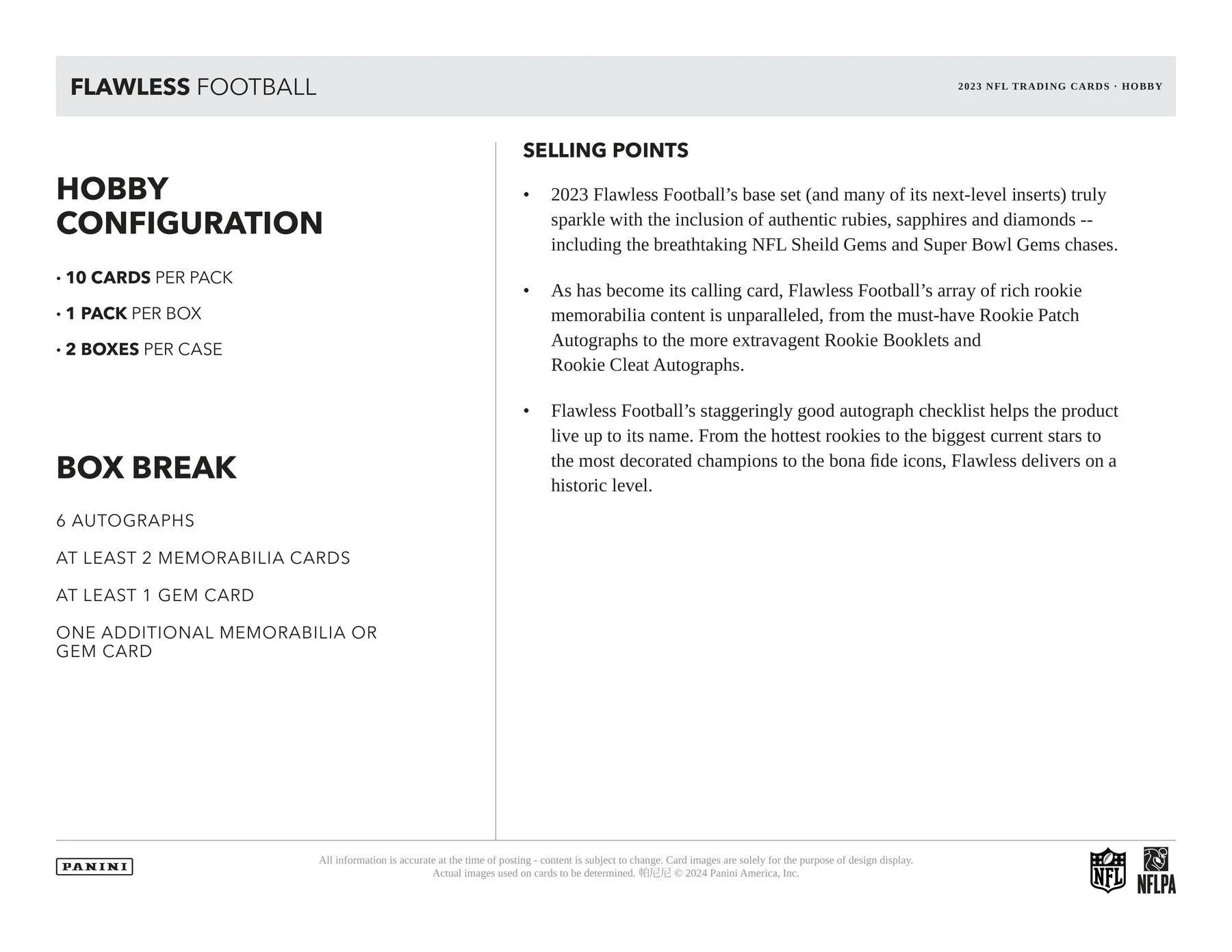 2023 Panini Flawless Football Hobby 2-Box Case - Image 10