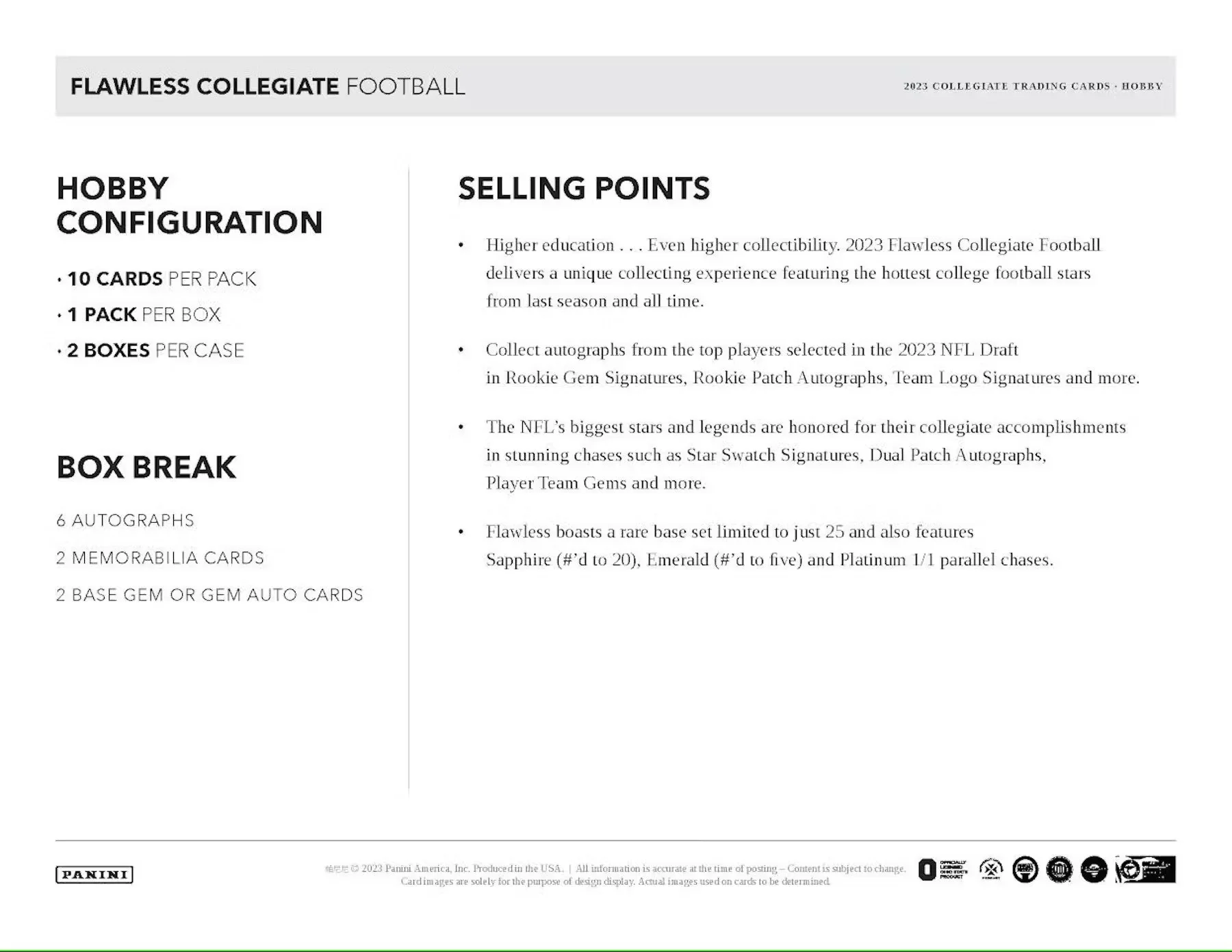 2023 Panini Flawless Collegiate Football Hobby Box - Image 7