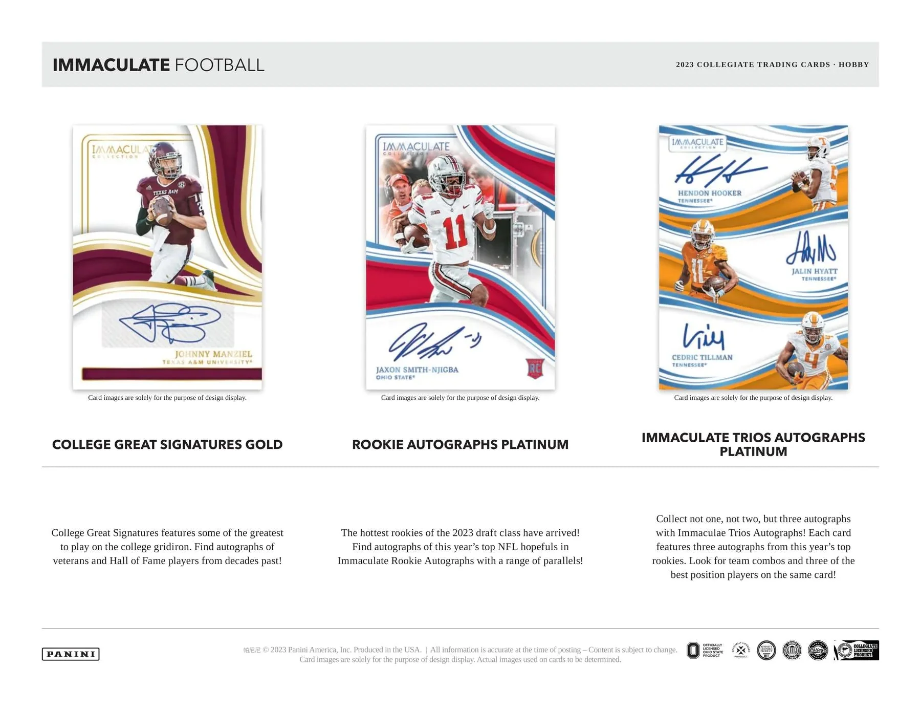 2023 Panini Immaculate Collegiate Football - Image 5