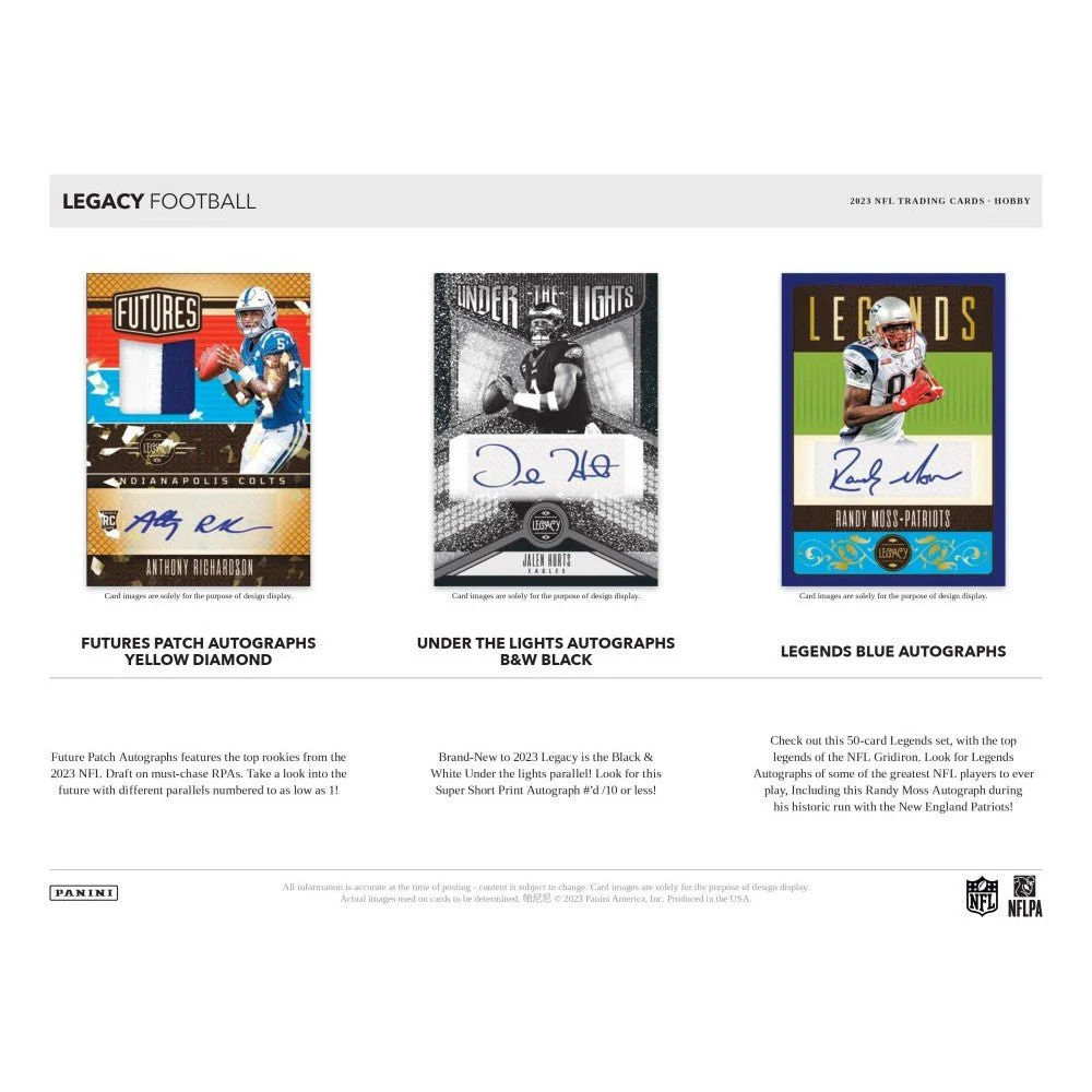2023 Panini Legacy Football Hobby Box - Image 6