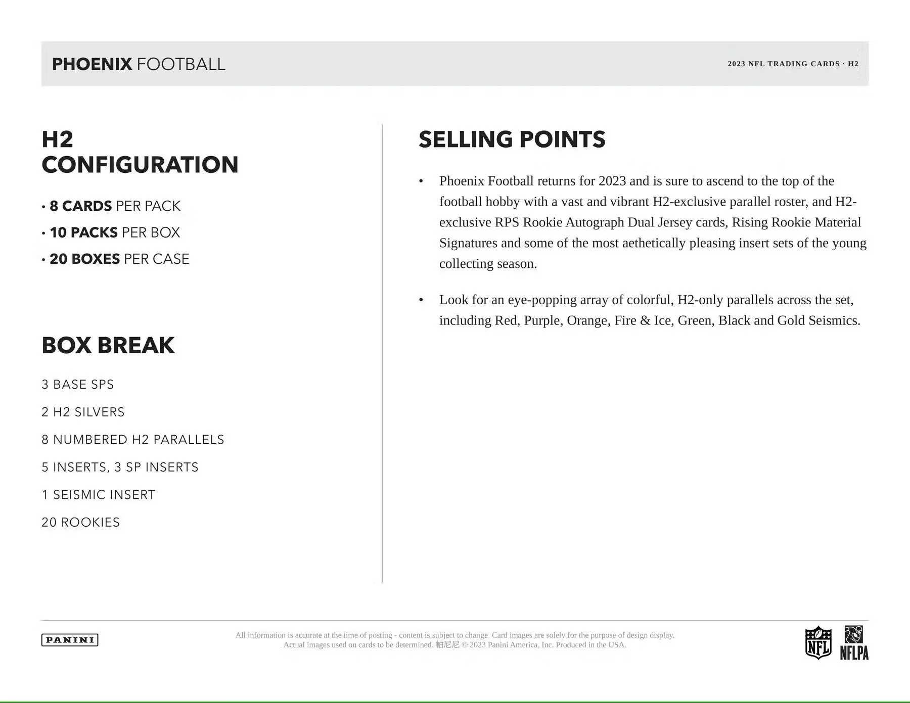 2023 Panini Phoenix Football H2 Box - Image 7