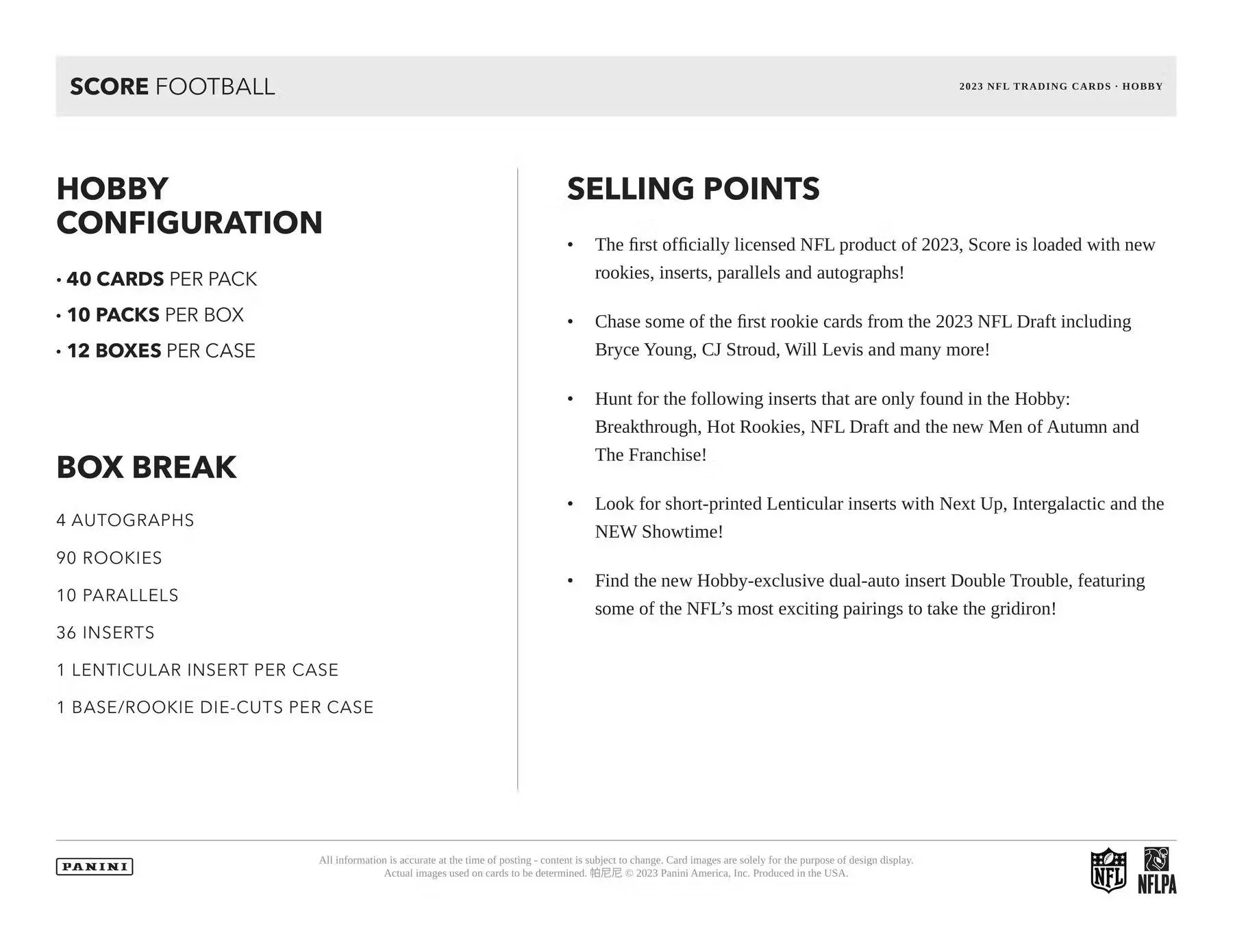 2023 Panini Score Football Hobby Box - Image 7