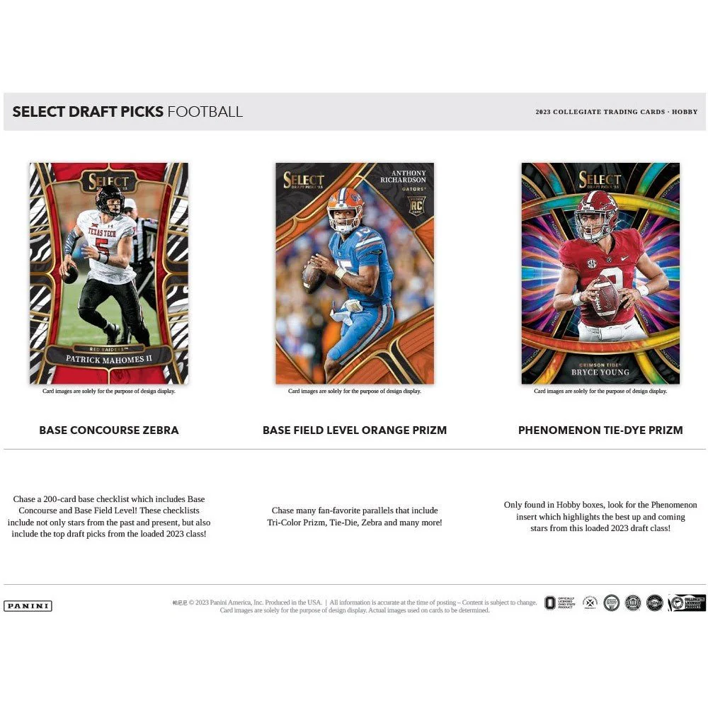 2023 Panini Select Draft Picks Football Hobby Box - Image 5